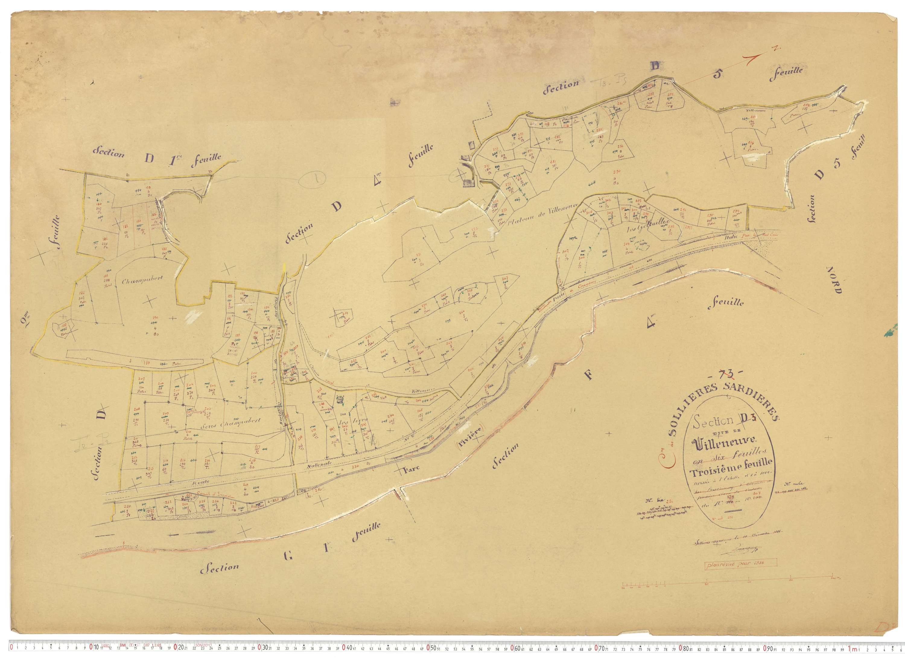 Sollières-Sardières - Plans cadastraux du cadastre rénové.