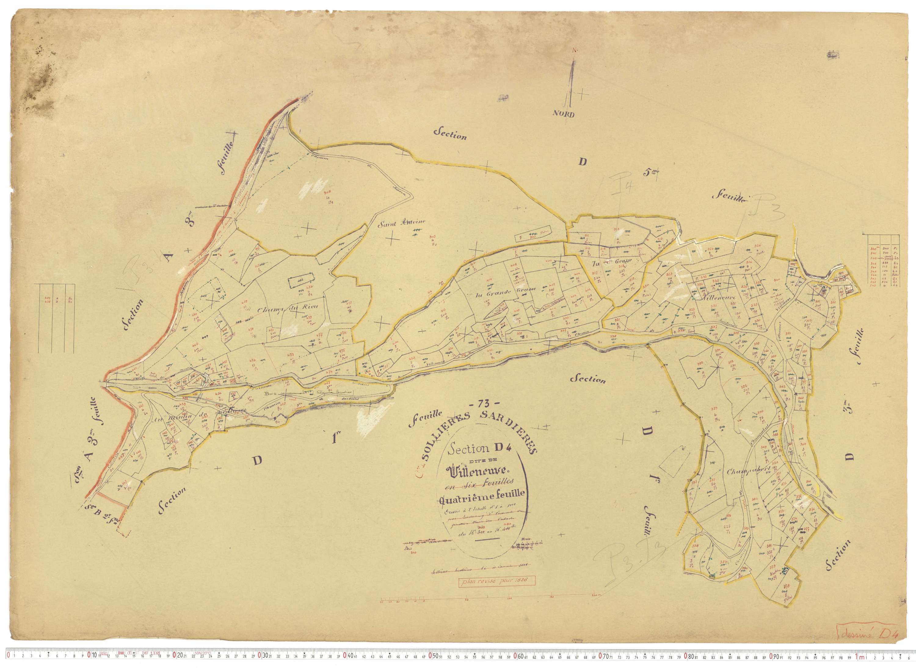 Sollières-Sardières - Plans cadastraux du cadastre rénové.