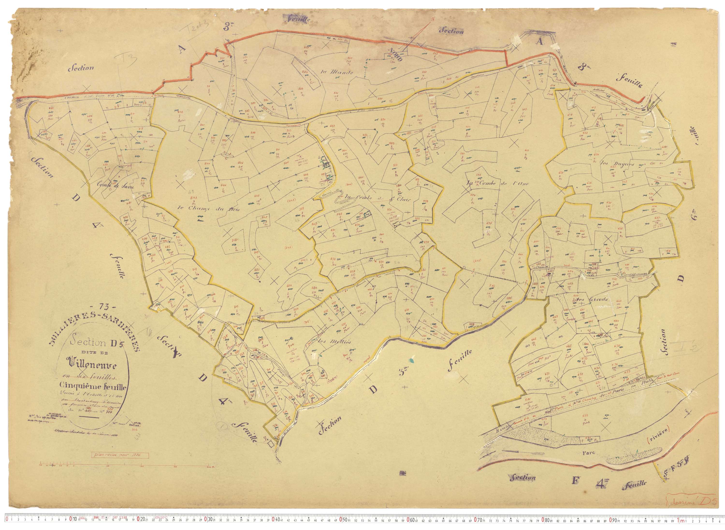 Sollières-Sardières - Plans cadastraux du cadastre rénové.