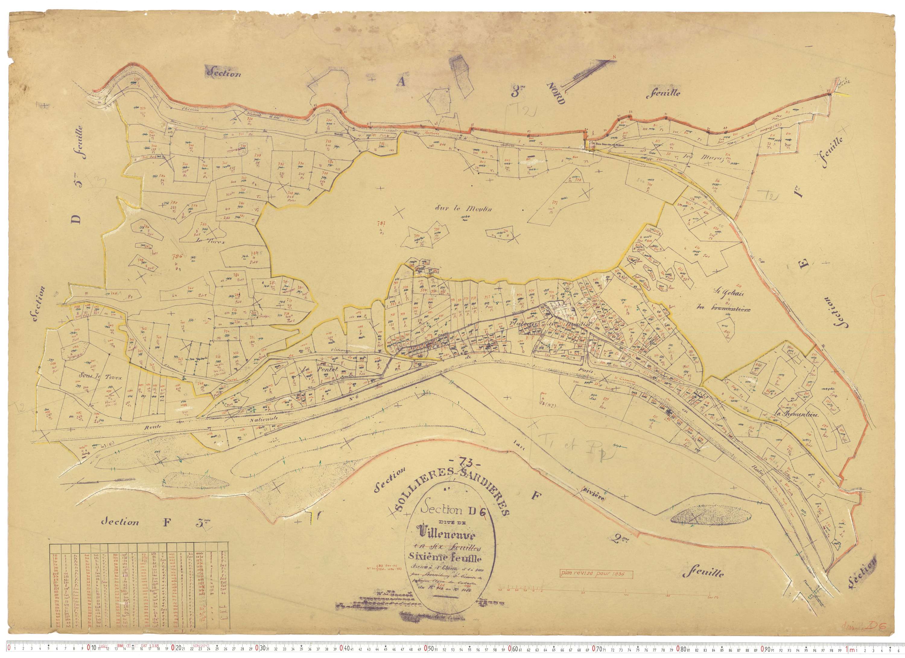 Sollières-Sardières - Plans cadastraux du cadastre rénové.