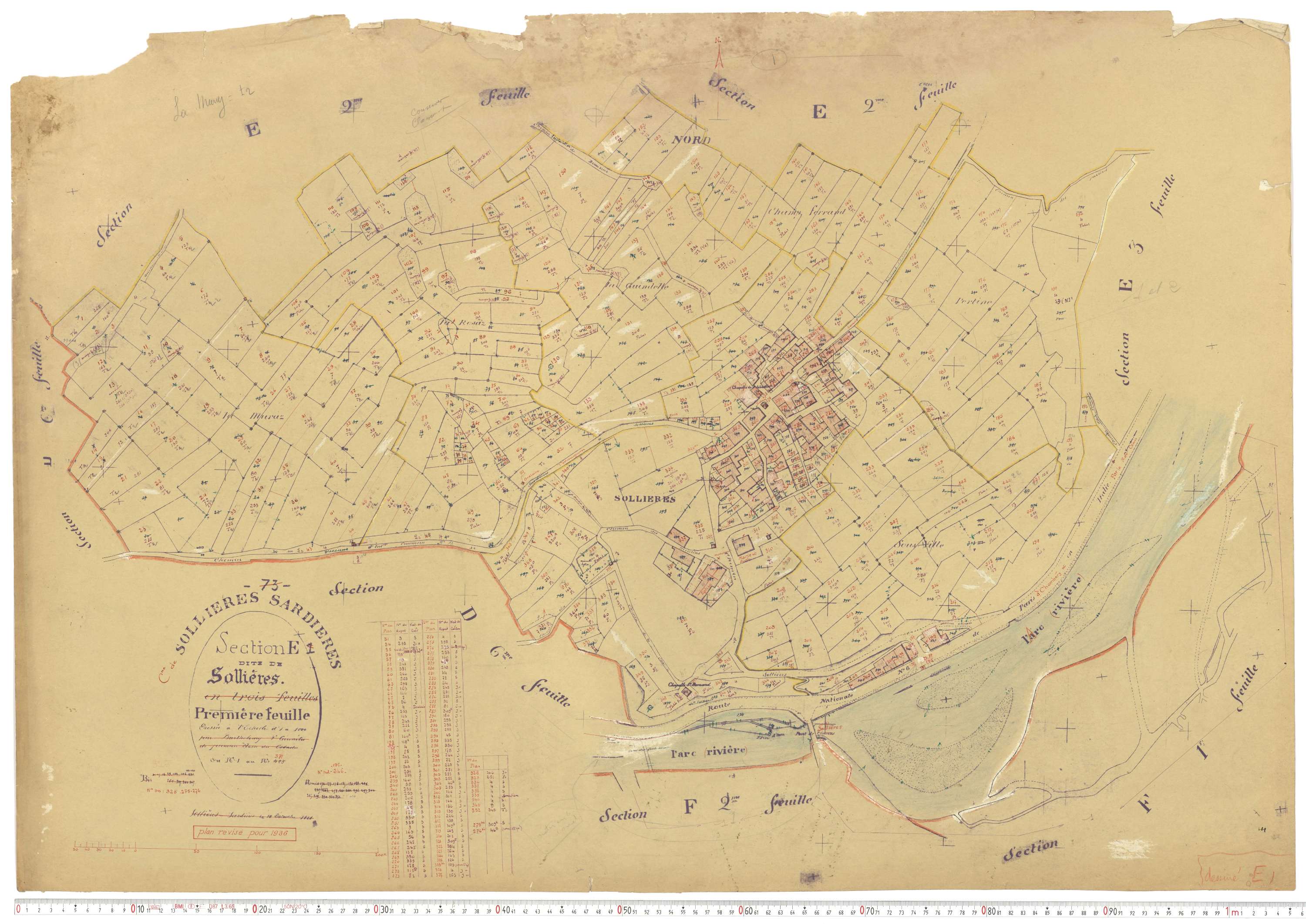 Sollières-Sardières - Plans cadastraux du cadastre rénové.