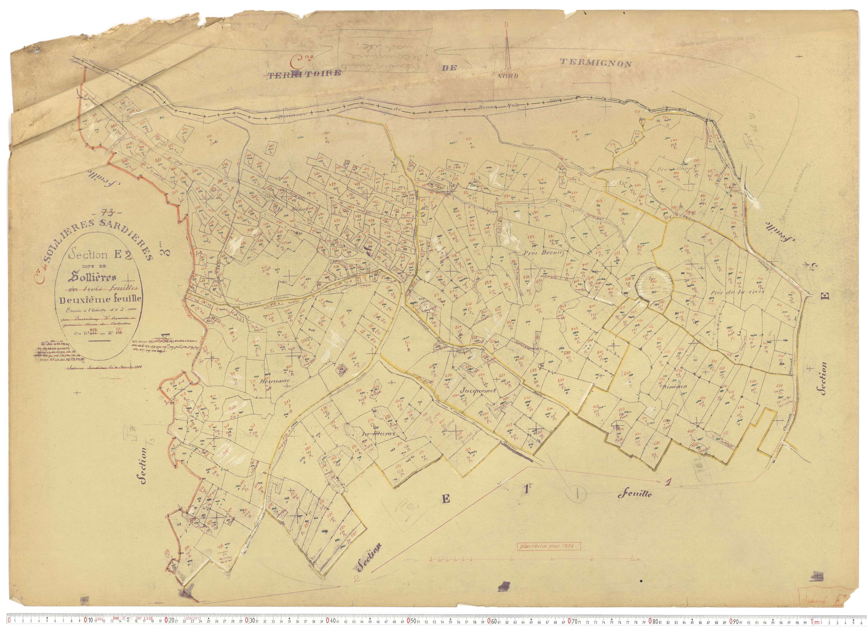 Sollières-Sardières - Plans cadastraux du cadastre rénové.