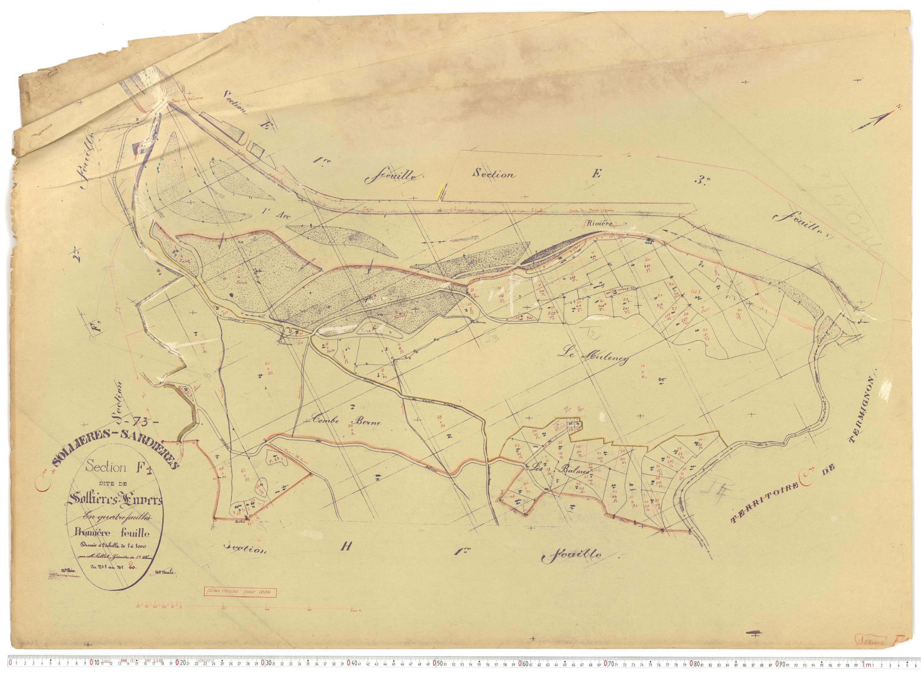 Sollières-Sardières - Plans cadastraux du cadastre rénové.