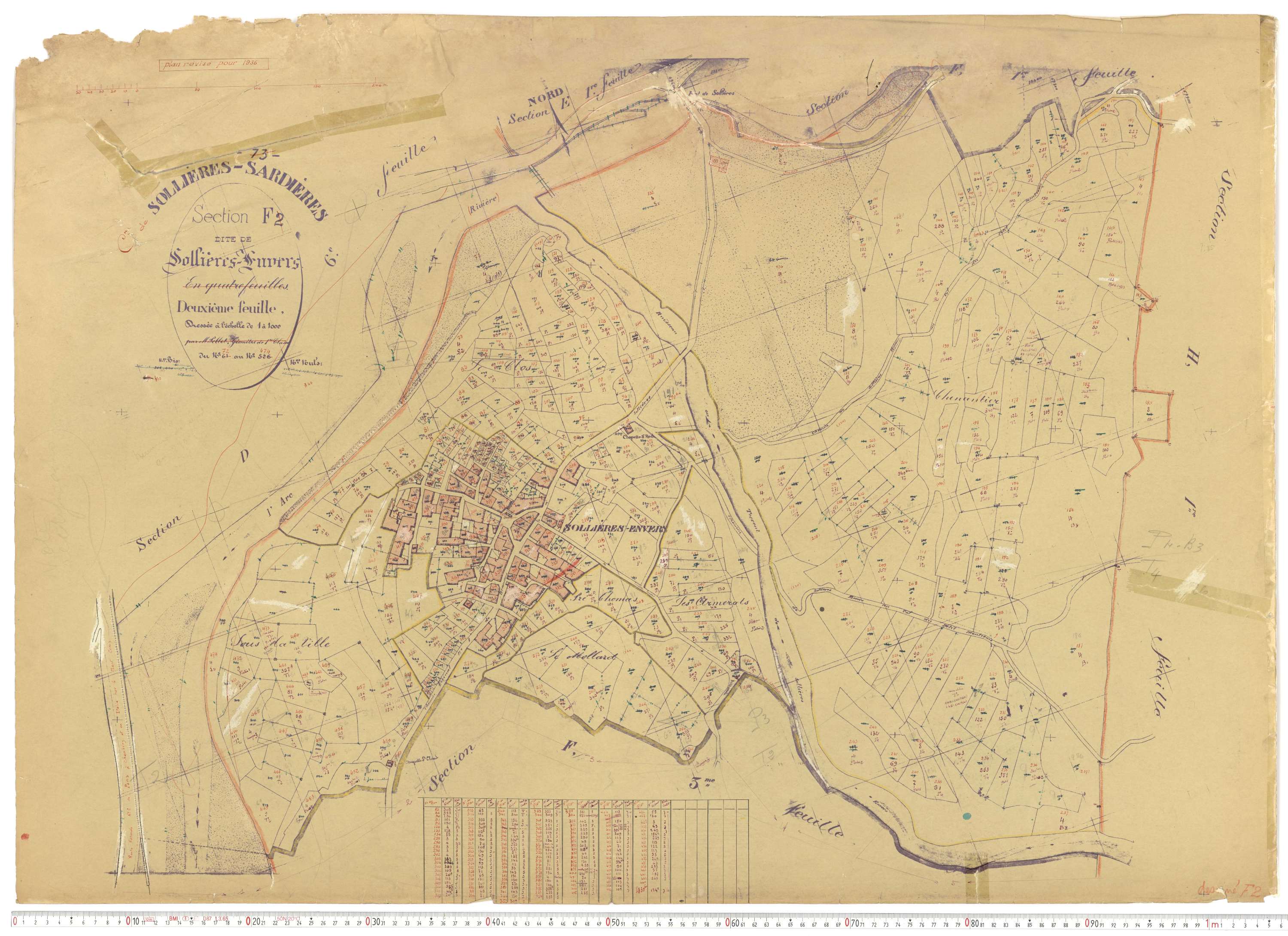 Sollières-Sardières - Plans cadastraux du cadastre rénové.