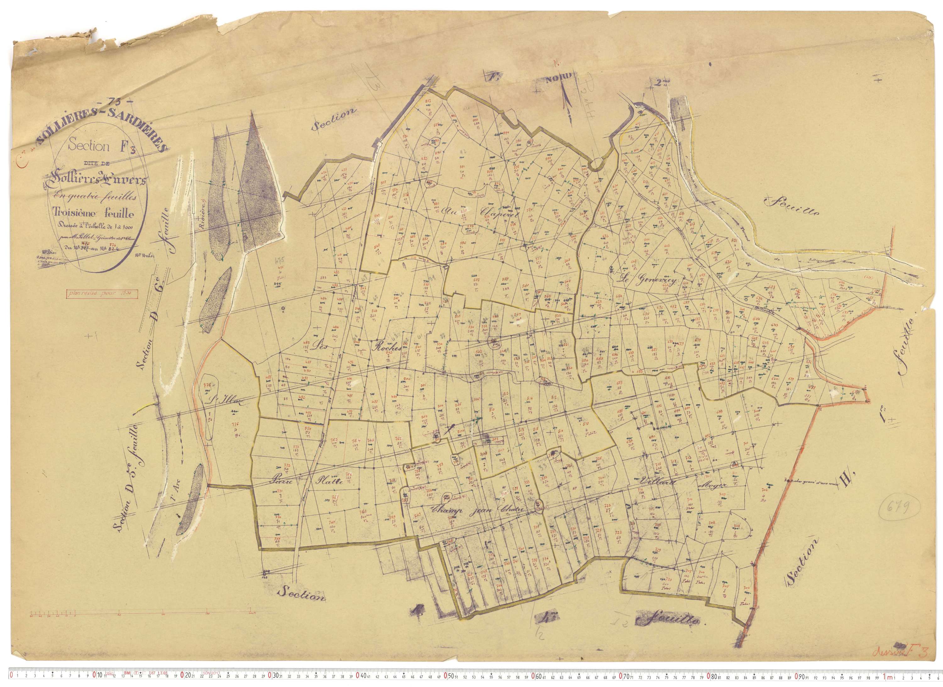 Sollières-Sardières - Plans cadastraux du cadastre rénové.