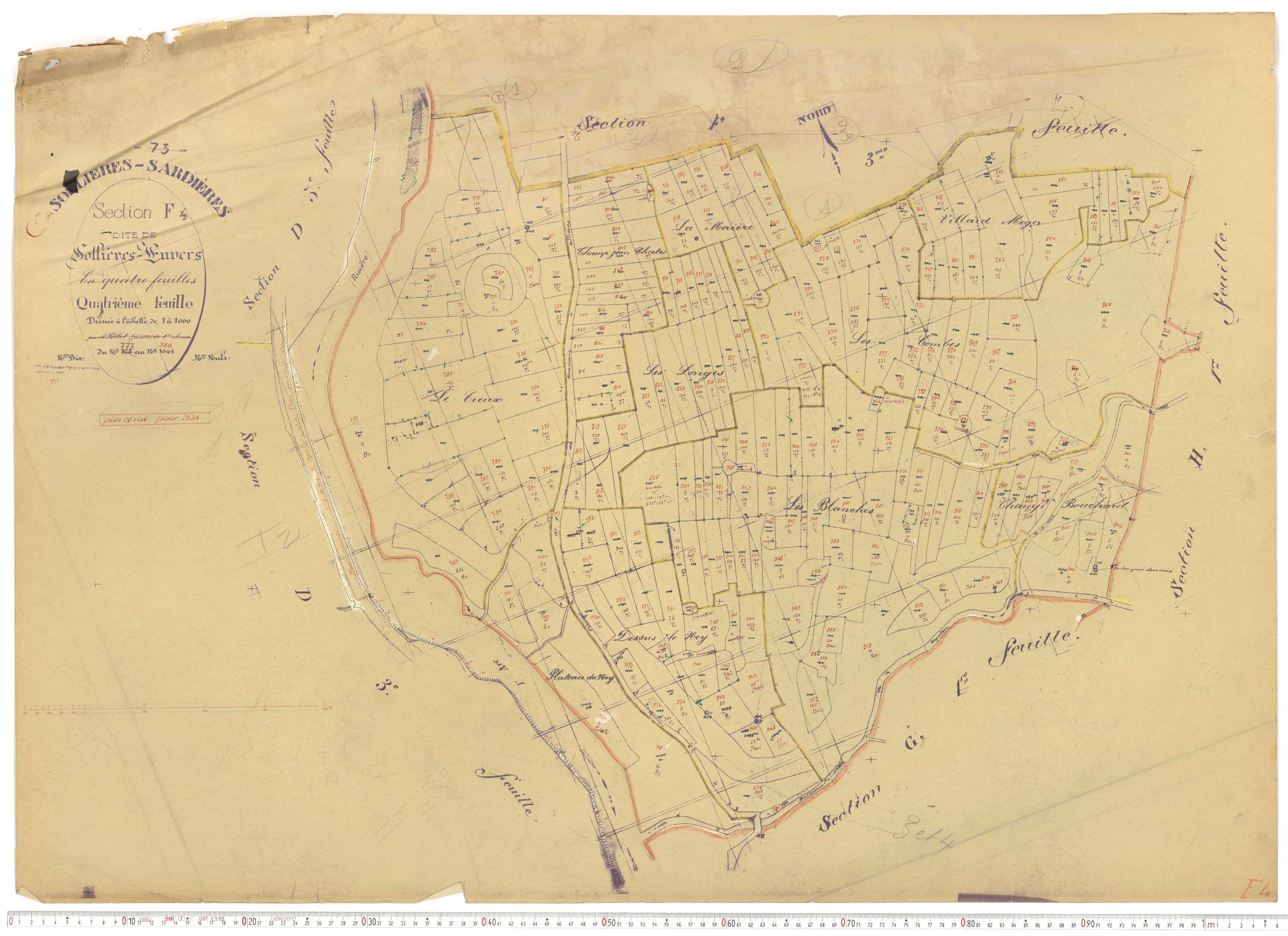 Sollières-Sardières - Plans cadastraux du cadastre rénové.