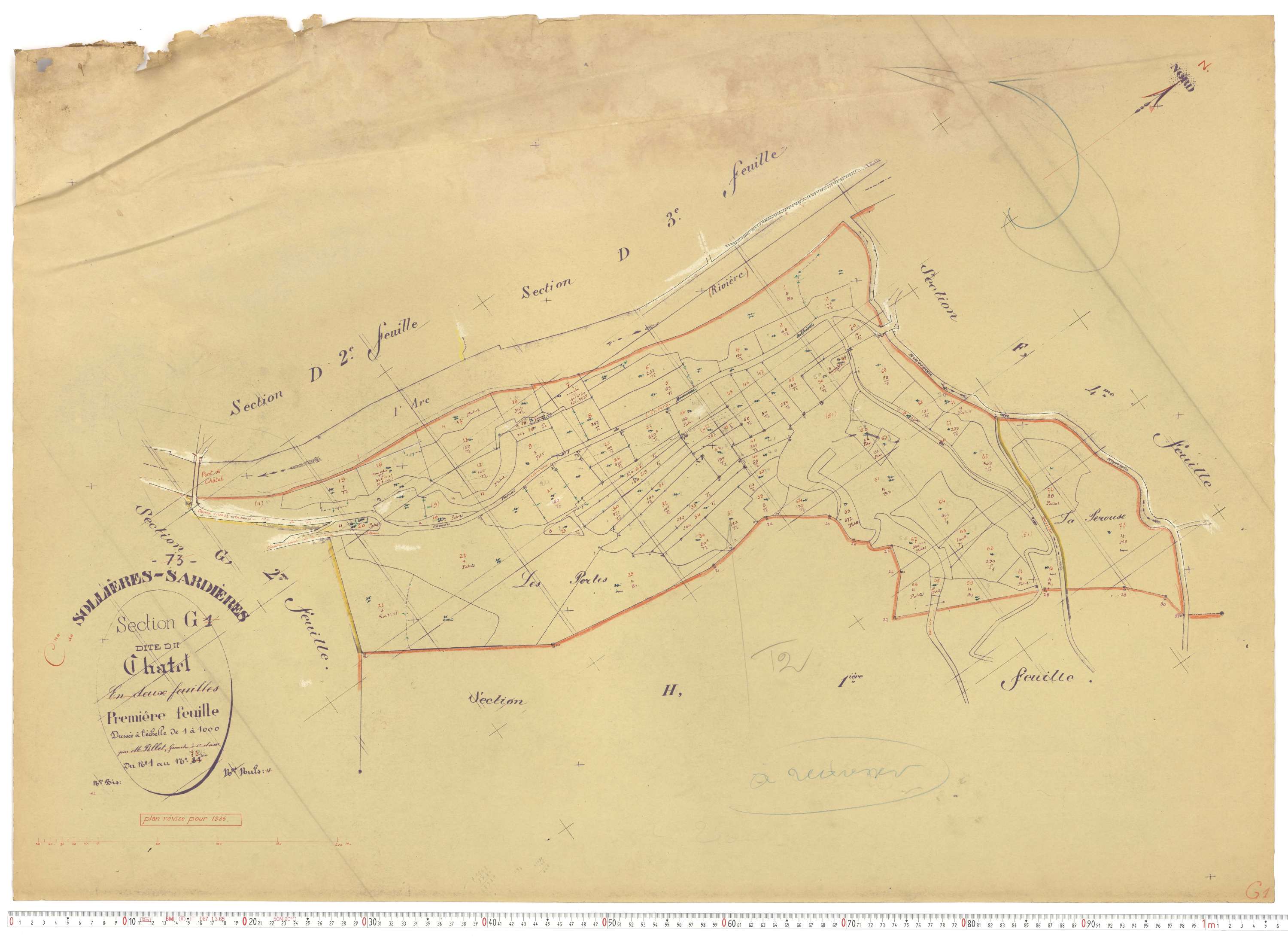 Sollières-Sardières - Plans cadastraux du cadastre rénové.