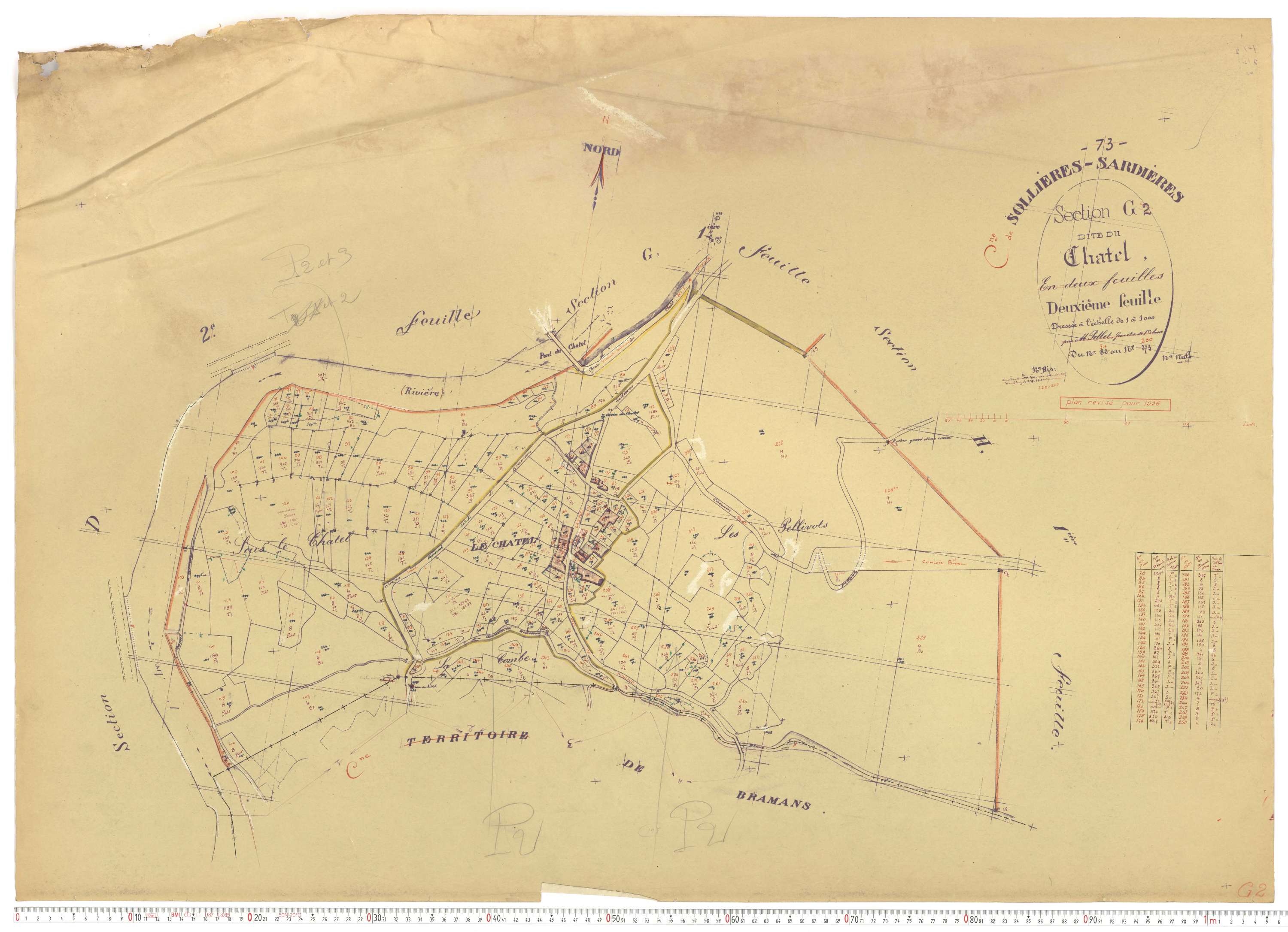 Sollières-Sardières - Plans cadastraux du cadastre rénové.
