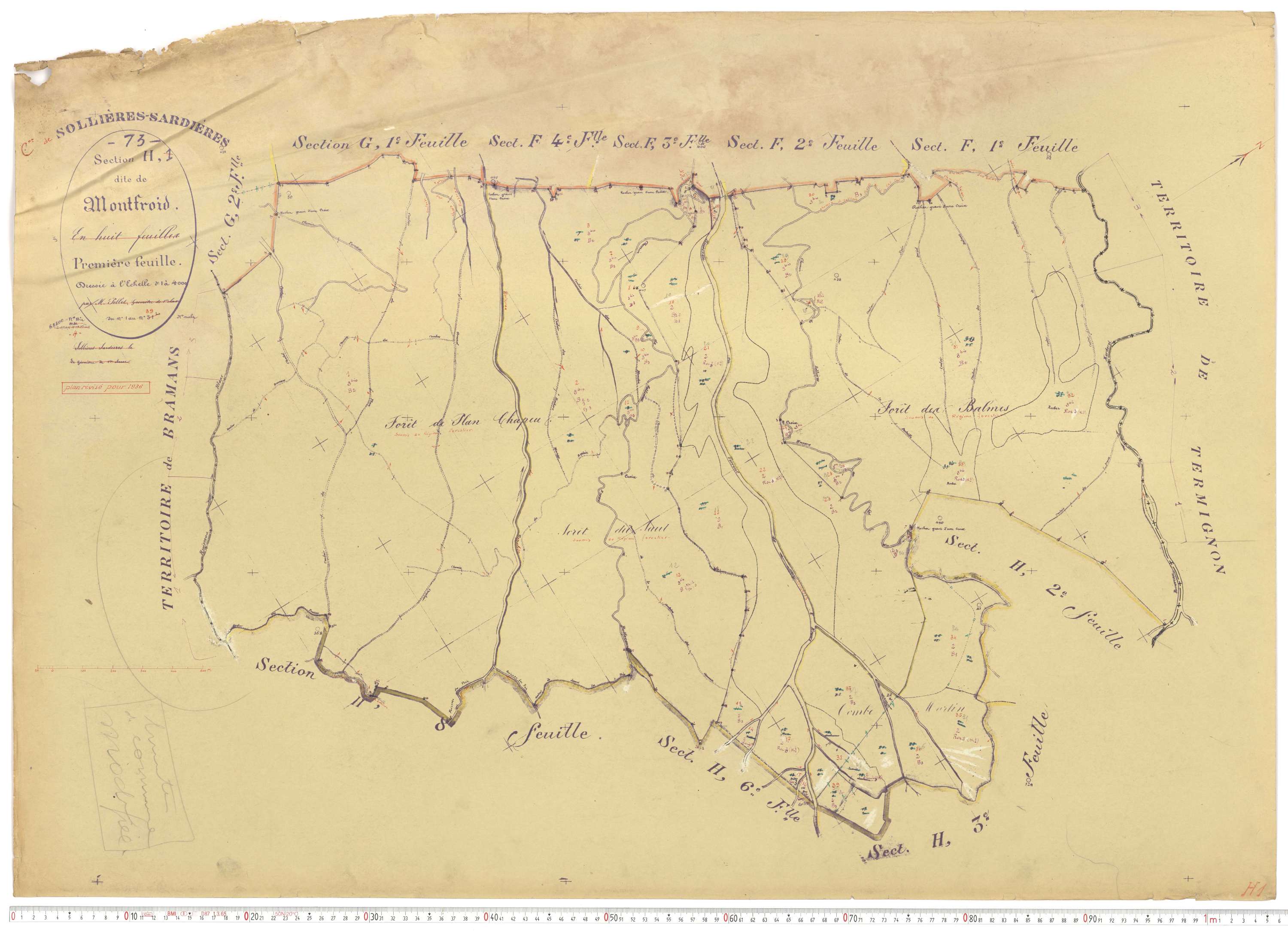 Sollières-Sardières - Plans cadastraux du cadastre rénové.