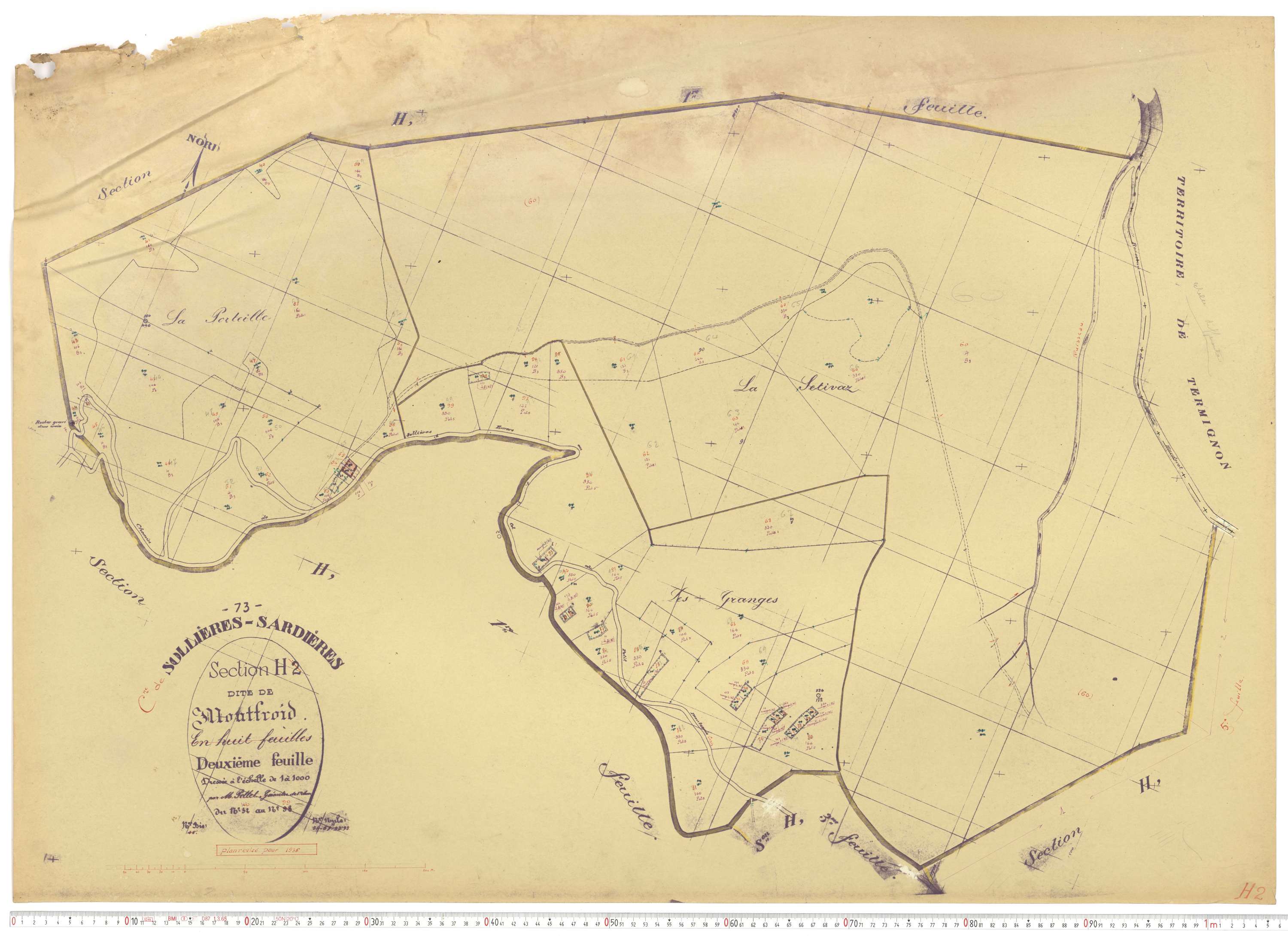 Sollières-Sardières - Plans cadastraux du cadastre rénové.