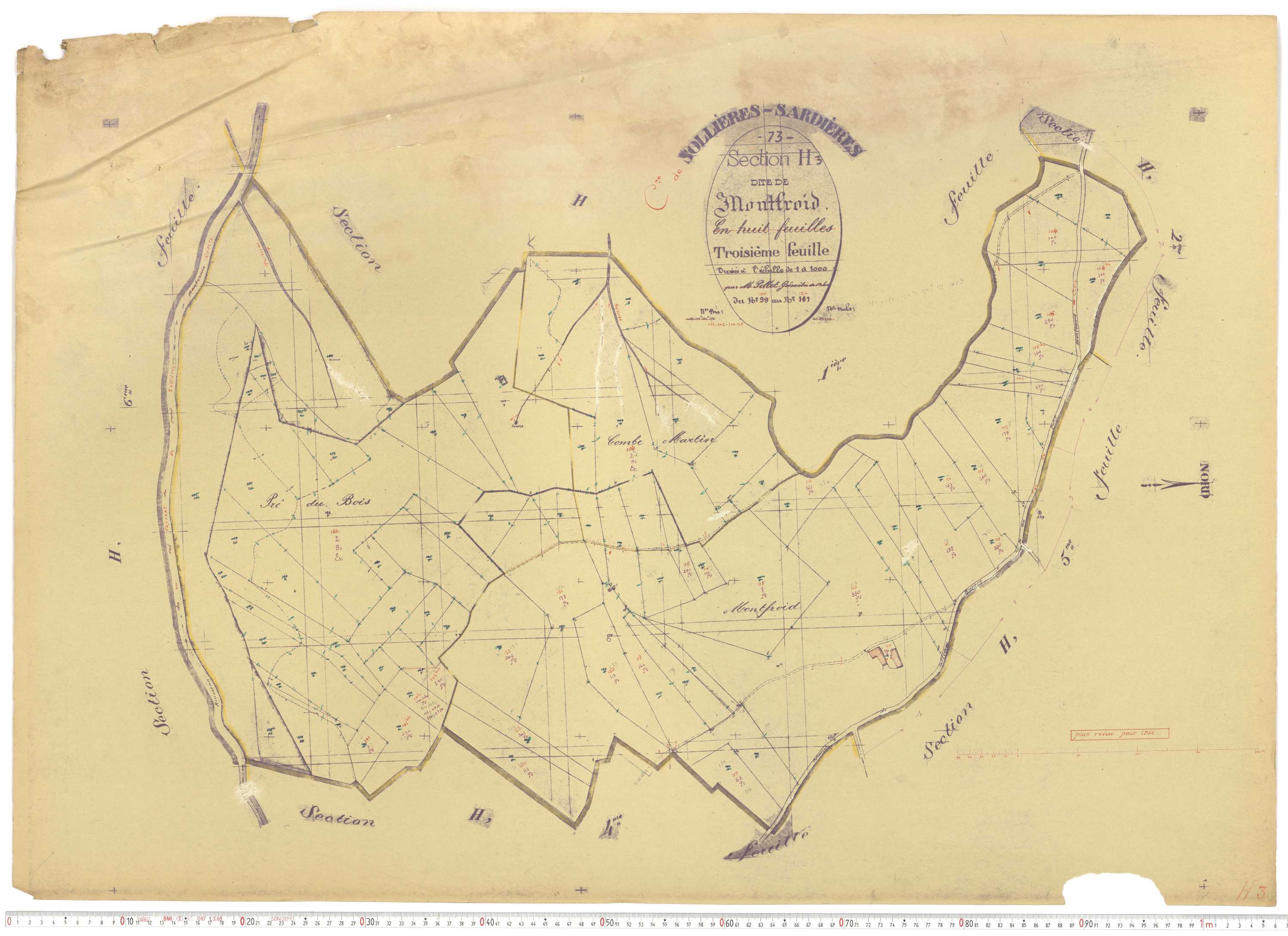 Sollières-Sardières - Plans cadastraux du cadastre rénové.