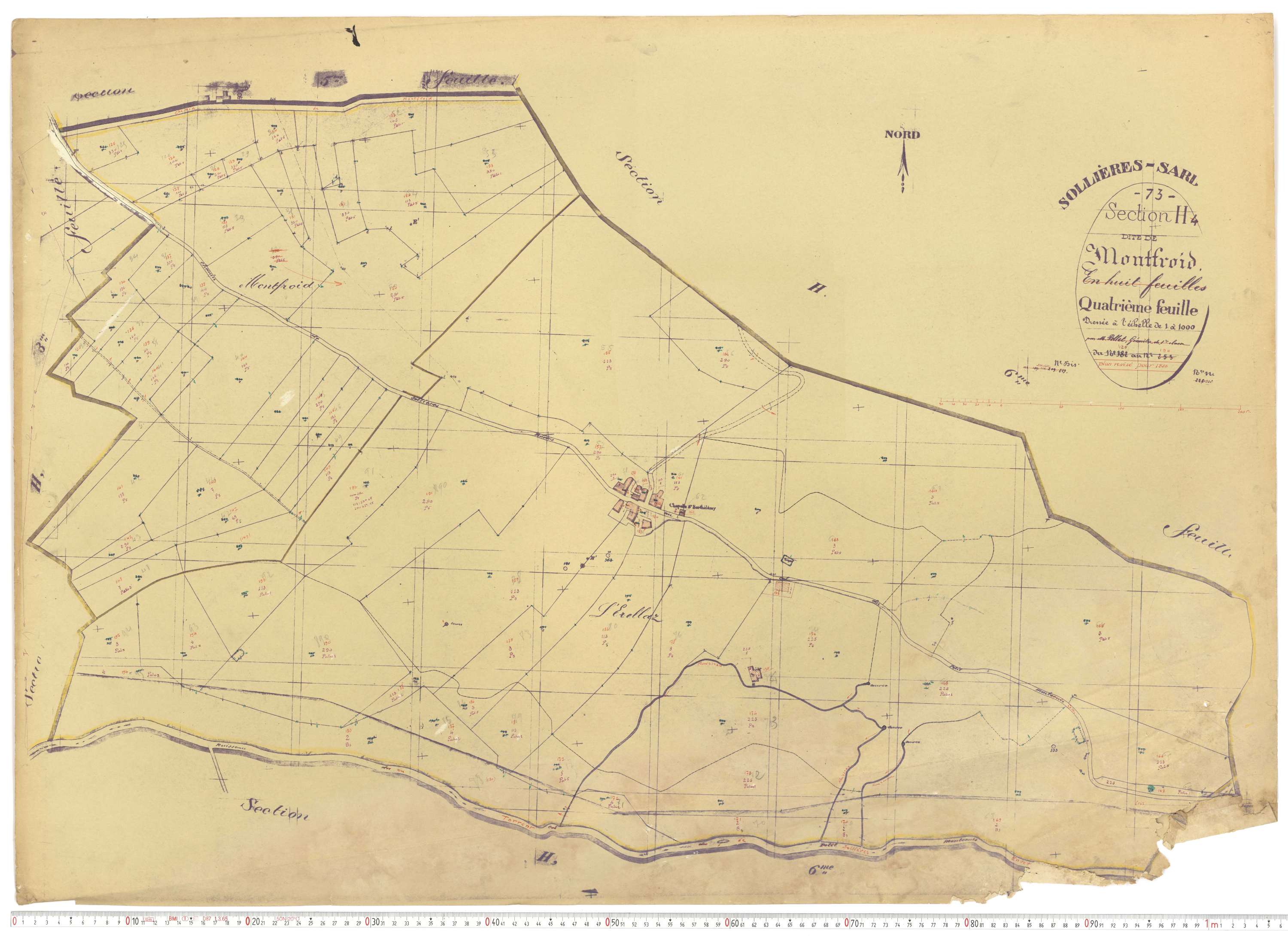 Sollières-Sardières - Plans cadastraux du cadastre rénové.