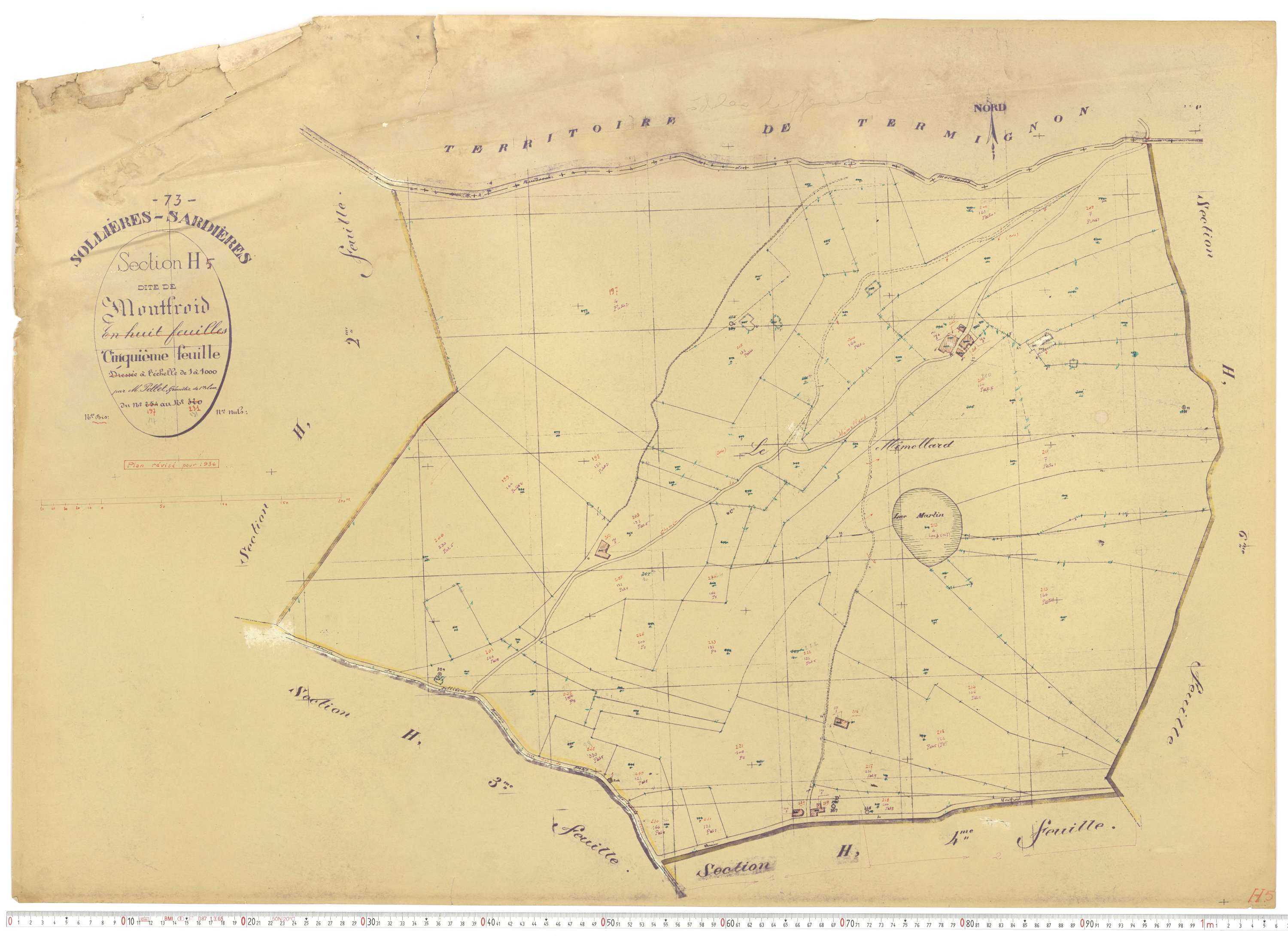 Sollières-Sardières - Plans cadastraux du cadastre rénové.