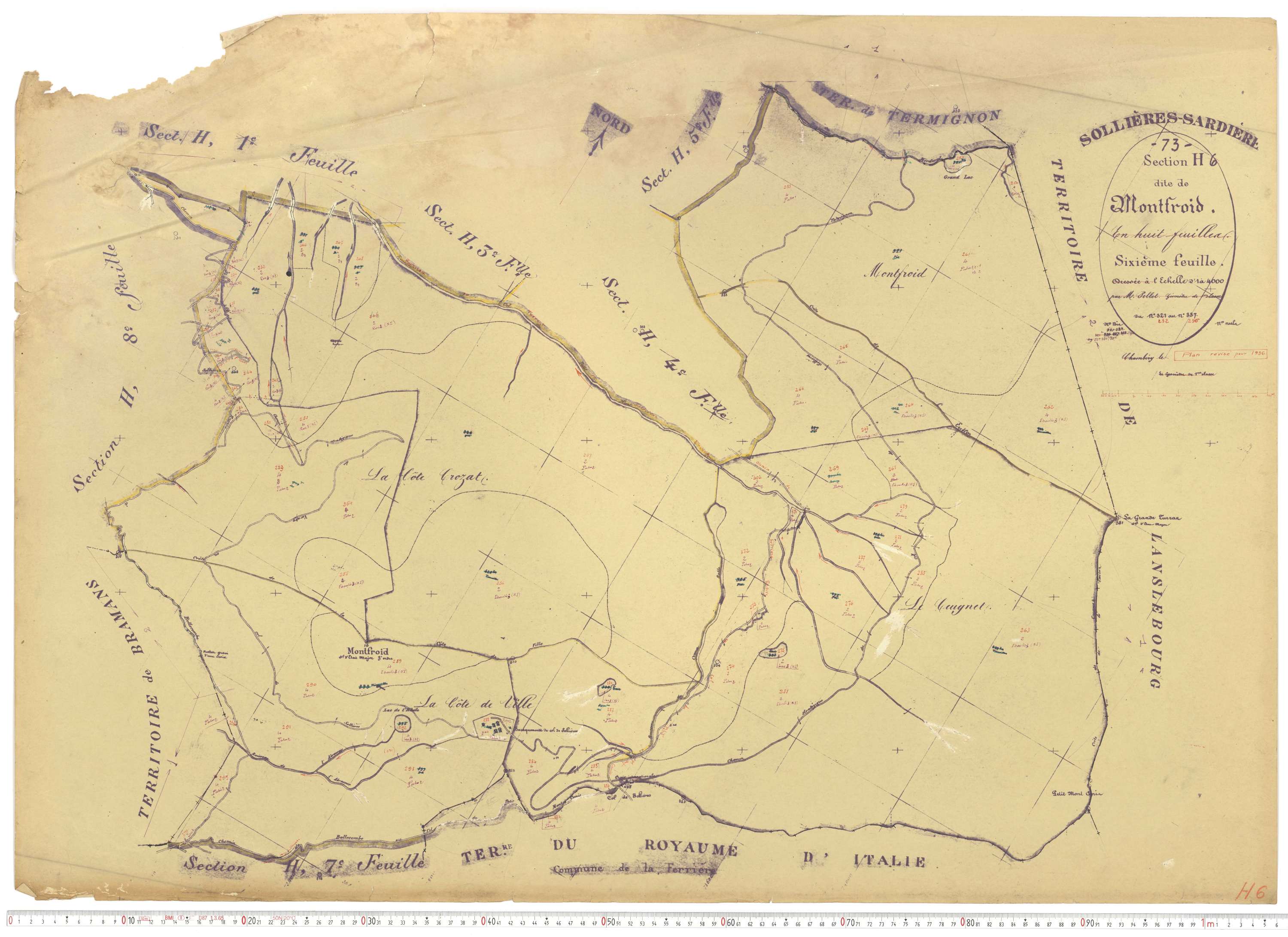 Sollières-Sardières - Plans cadastraux du cadastre rénové.