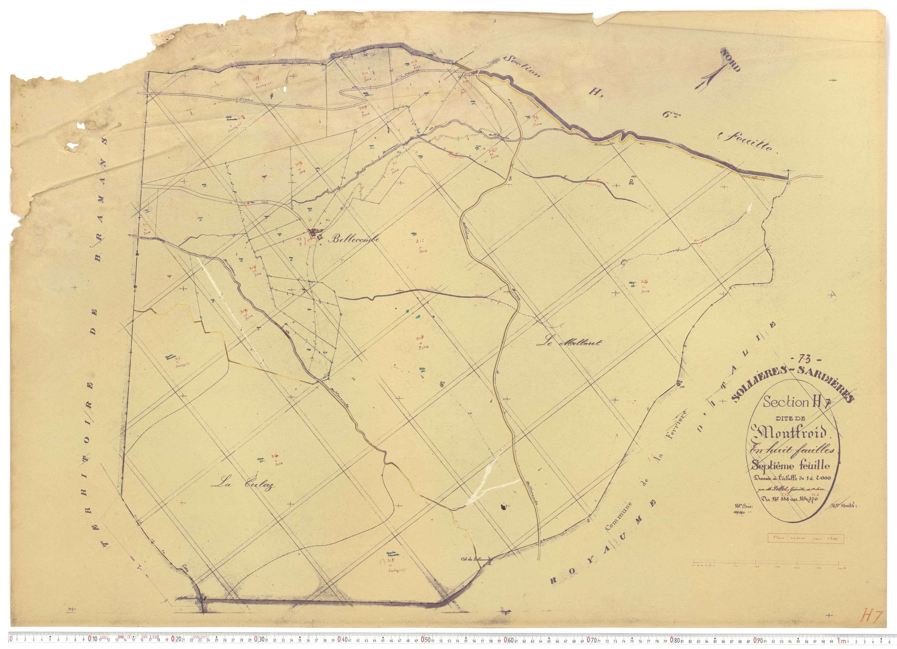 Sollières-Sardières - Plans cadastraux du cadastre rénové.