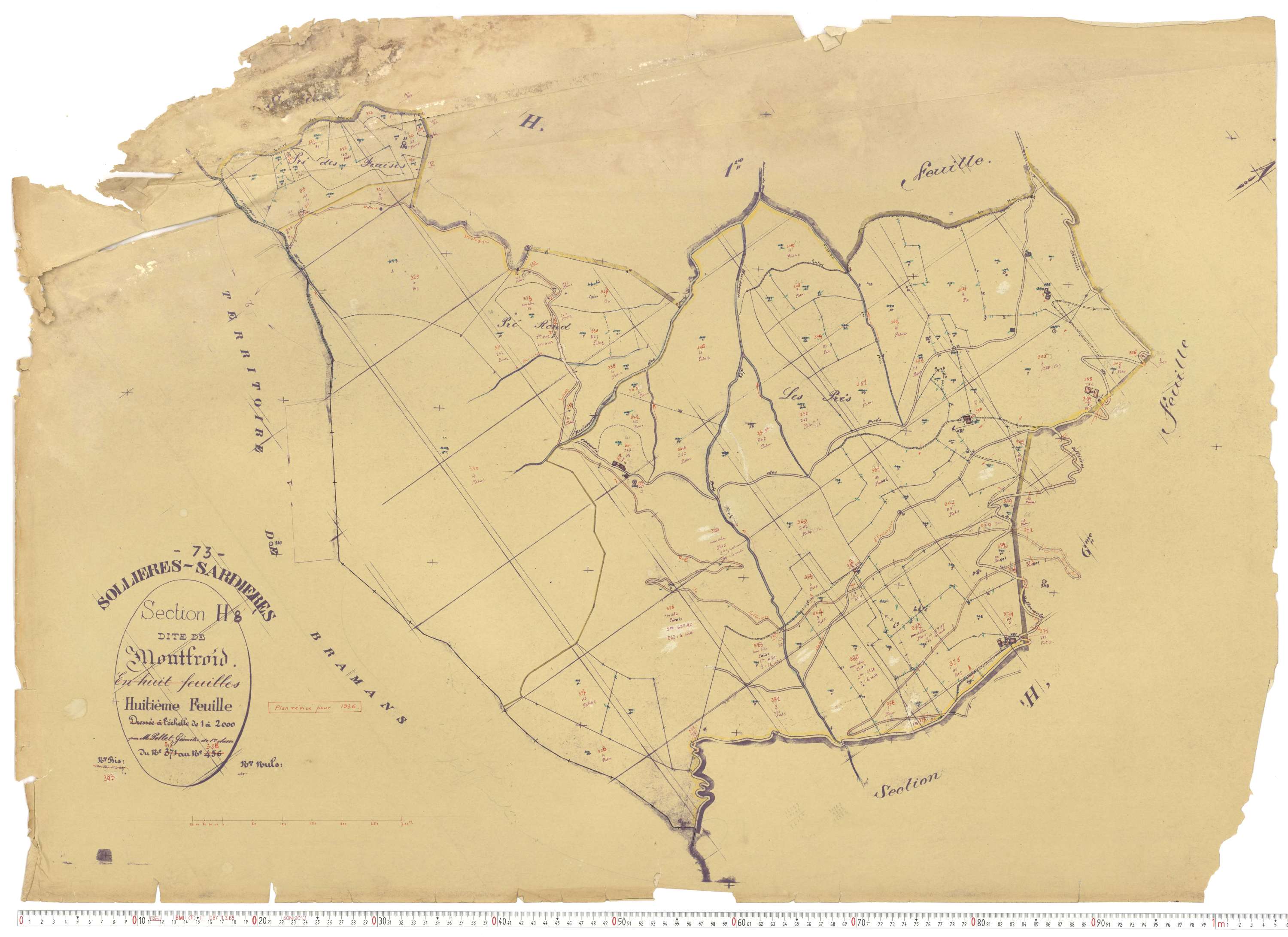 Sollières-Sardières - Plans cadastraux du cadastre rénové.