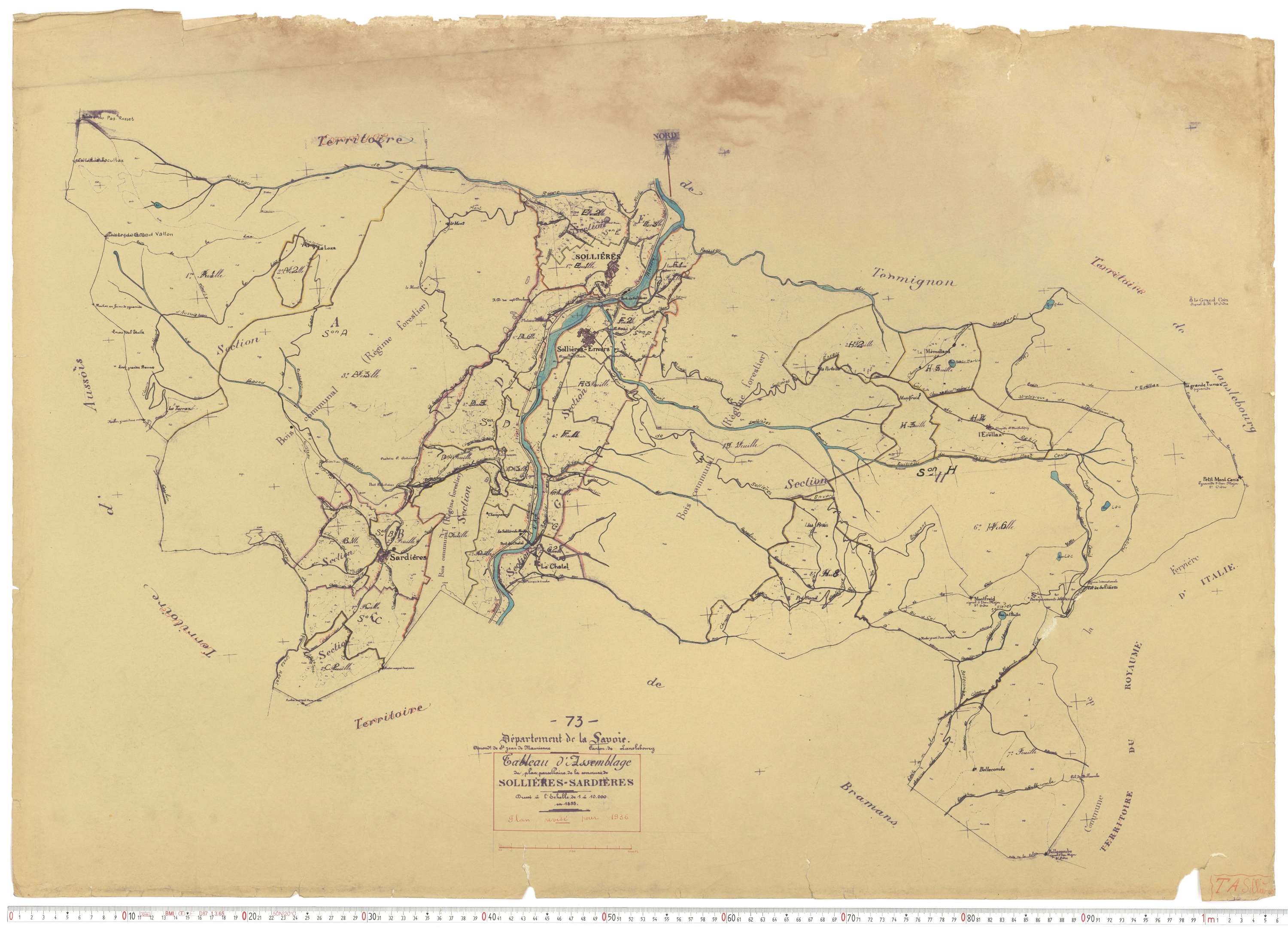 Sollières-Sardières - Plans cadastraux du cadastre rénové.