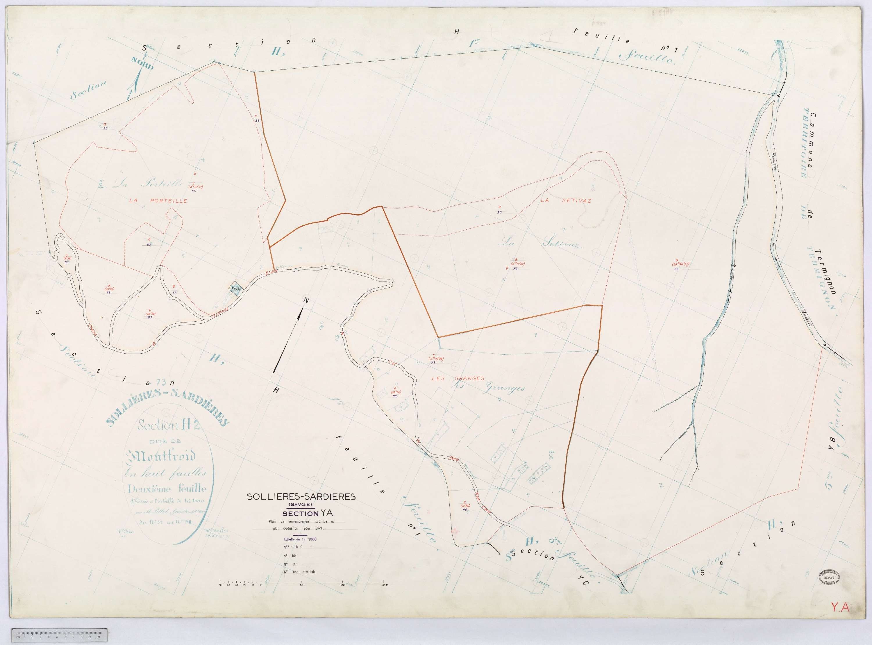 Sollières-Sardières - Cadastre remembré (1969).