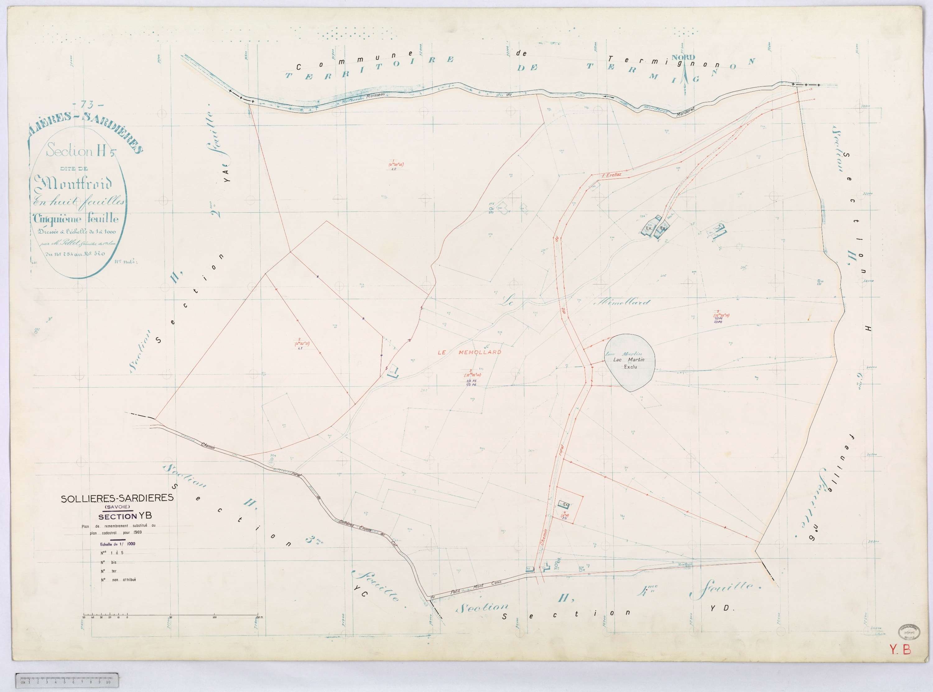 Sollières-Sardières - Cadastre remembré (1969).
