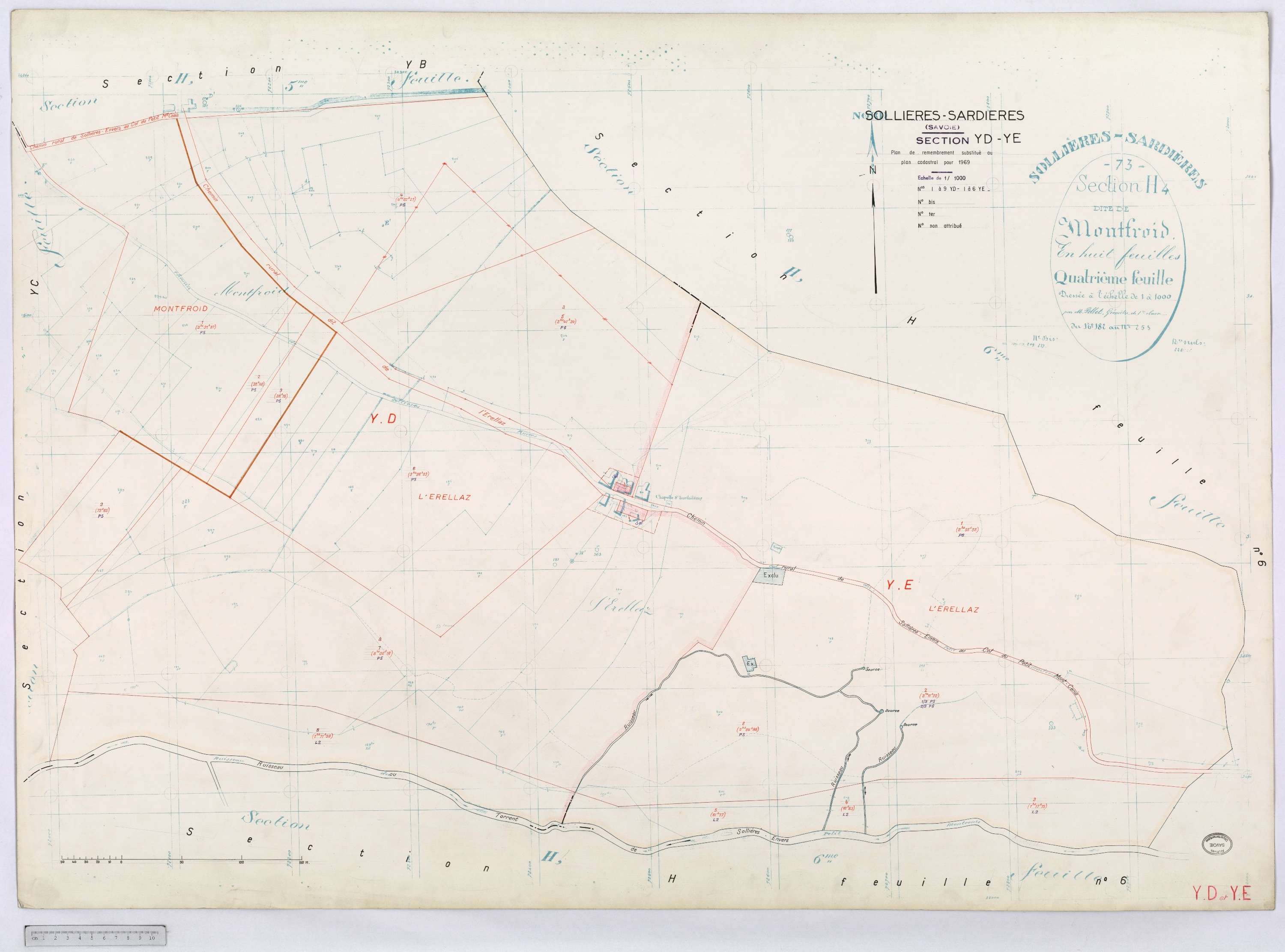 Sollières-Sardières - Cadastre remembré (1969).