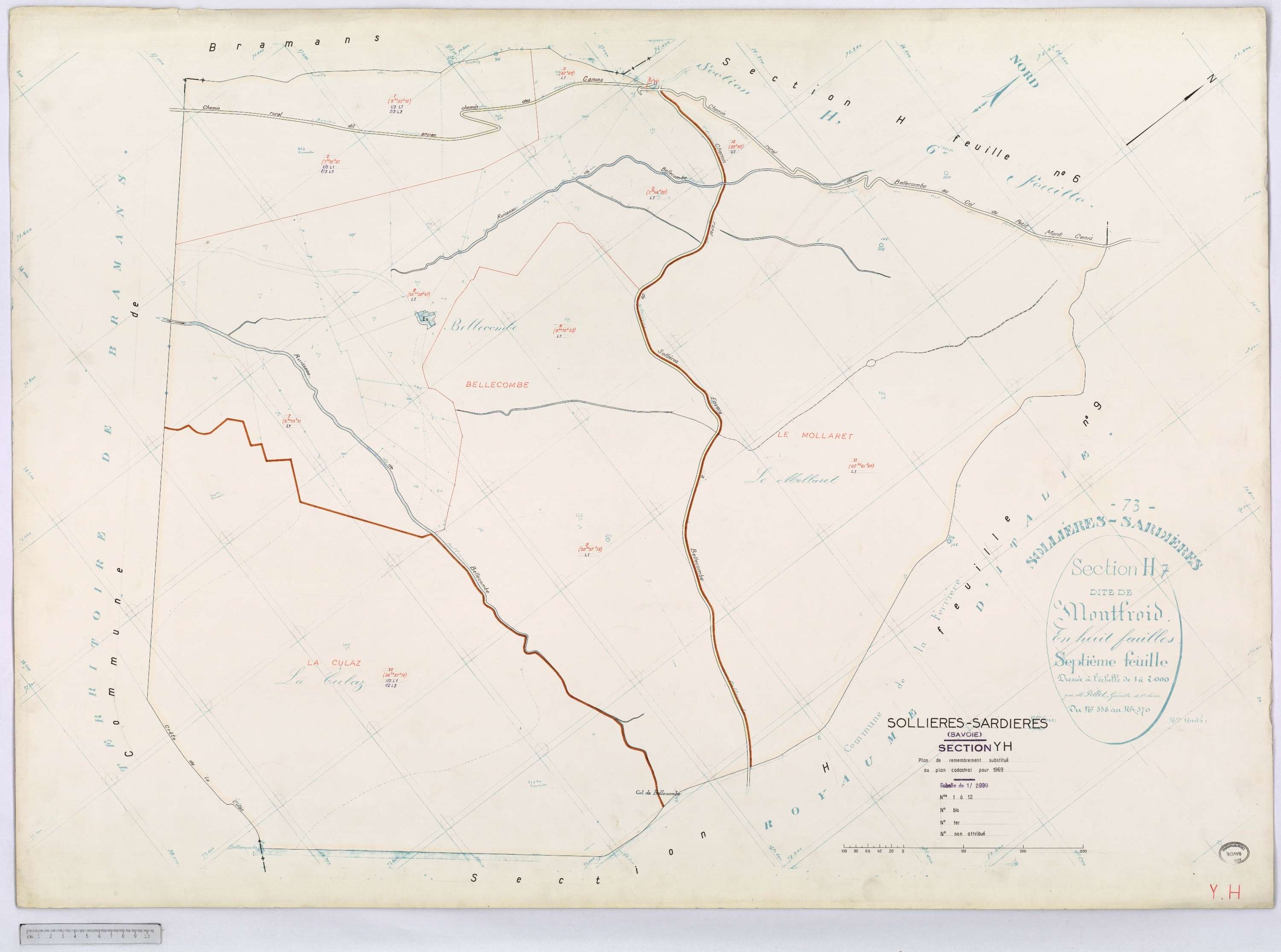 Sollières-Sardières - Cadastre remembré (1969).