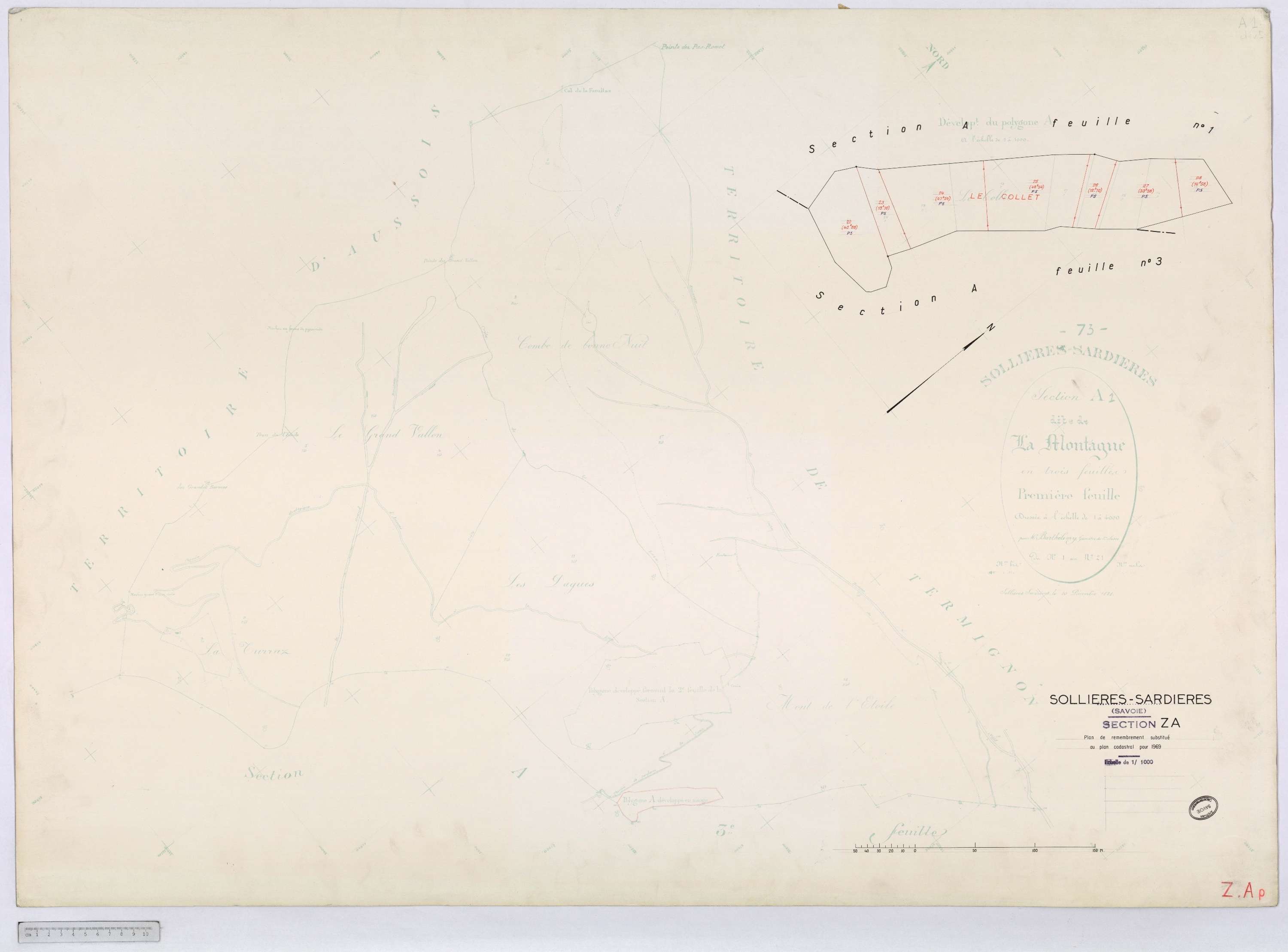 Sollières-Sardières - Cadastre remembré (1969).