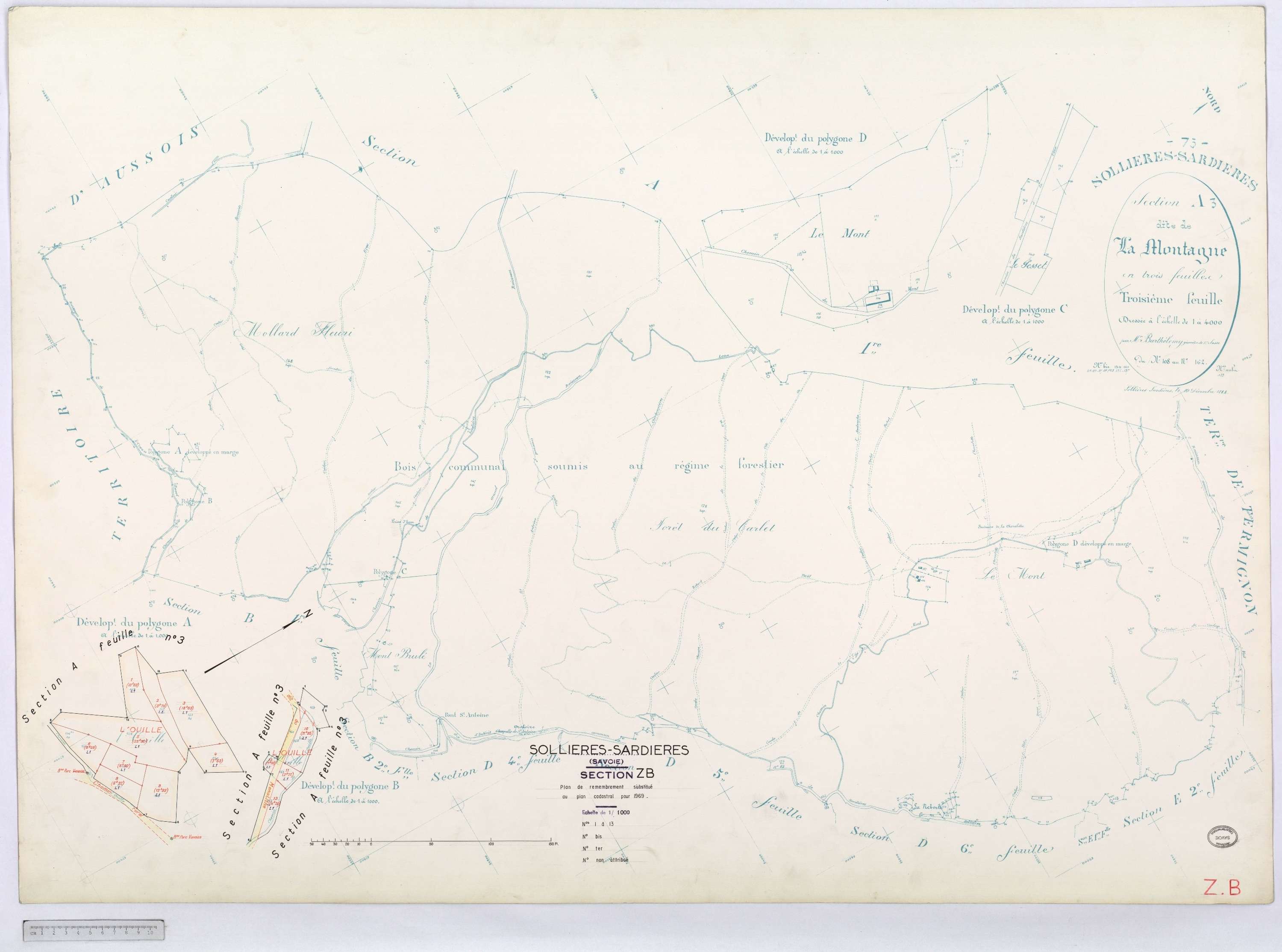 Sollières-Sardières - Cadastre remembré (1969).
