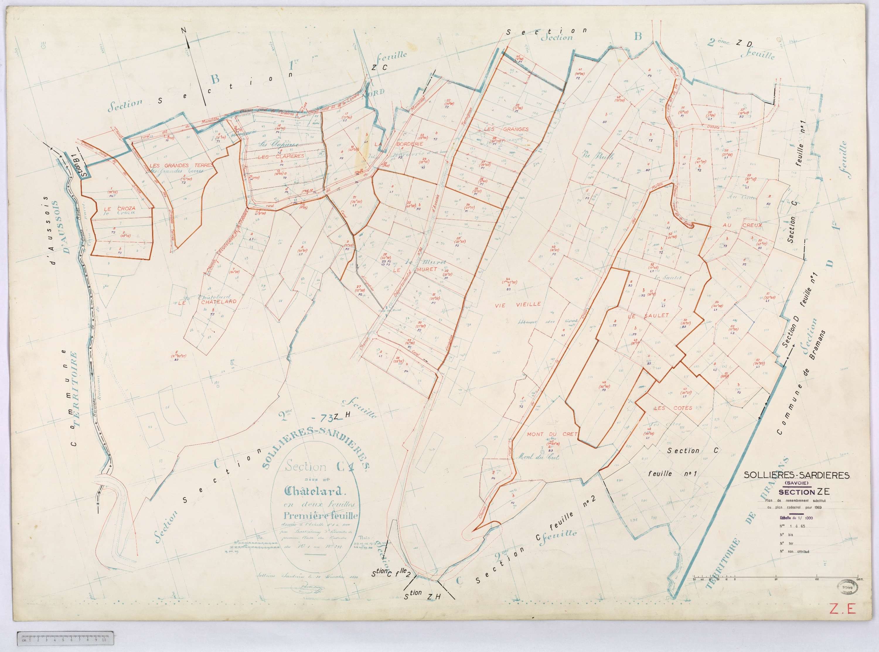Sollières-Sardières - Cadastre remembré (1969).