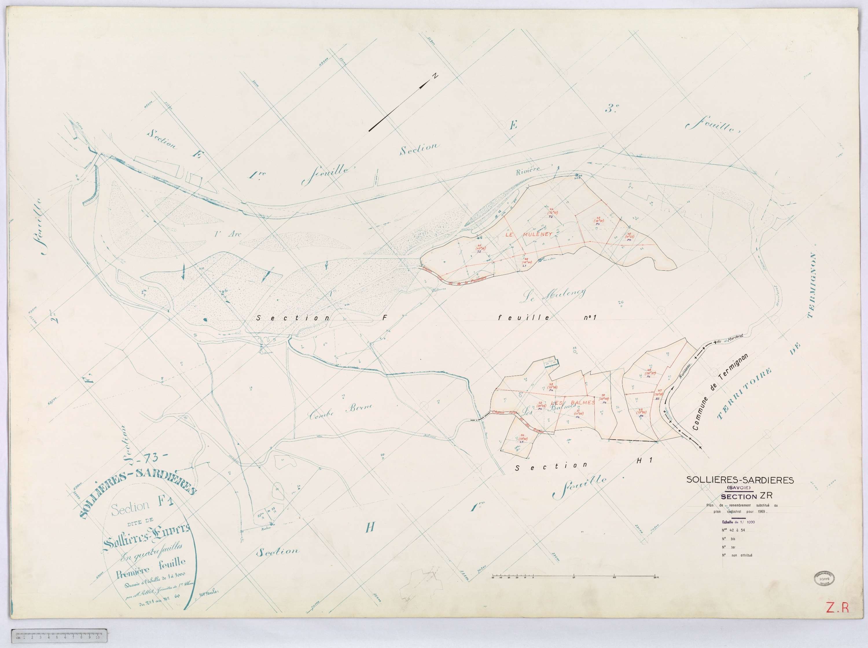 Sollières-Sardières - Cadastre remembré (1969).