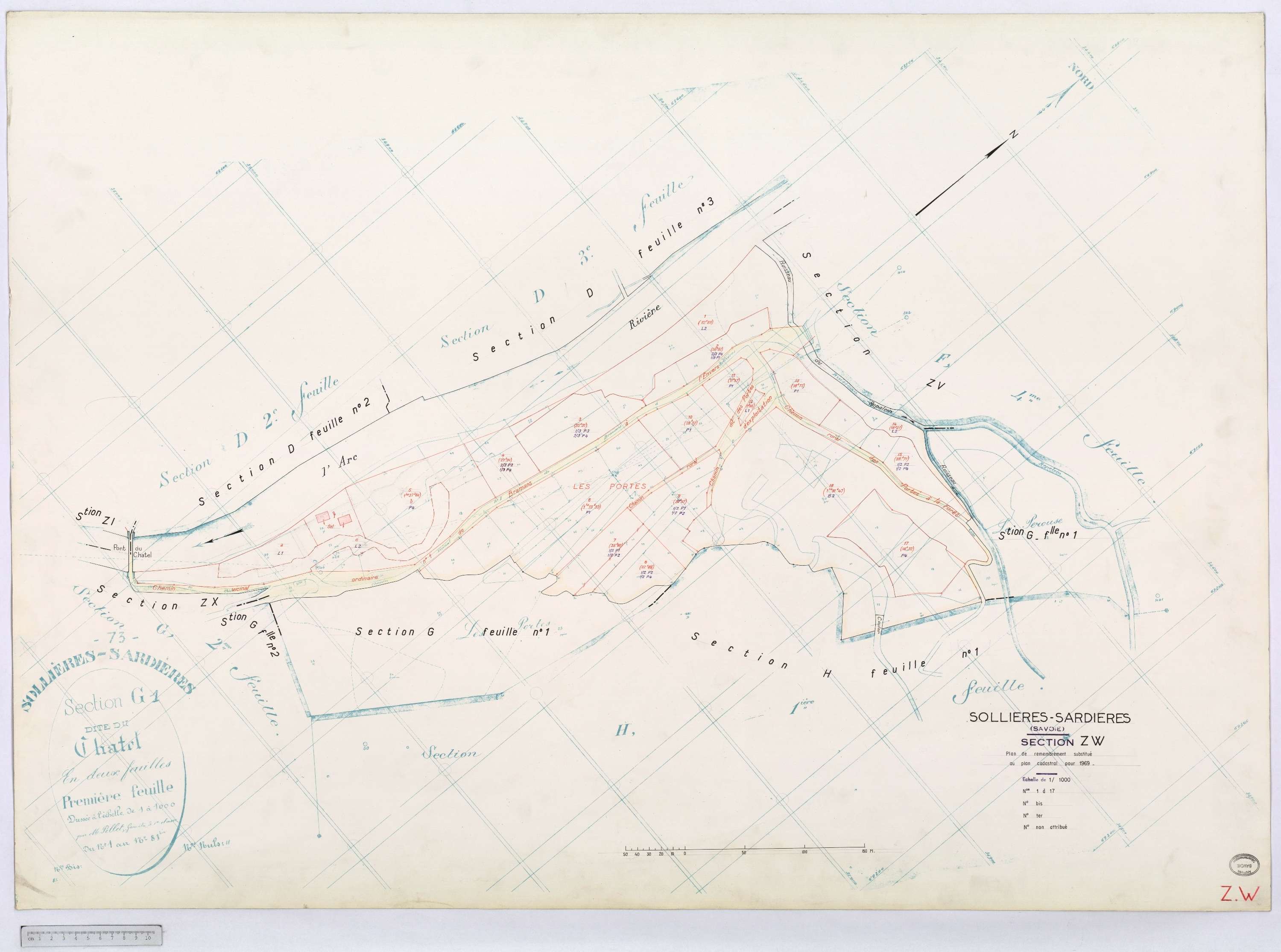Sollières-Sardières - Cadastre remembré (1969).