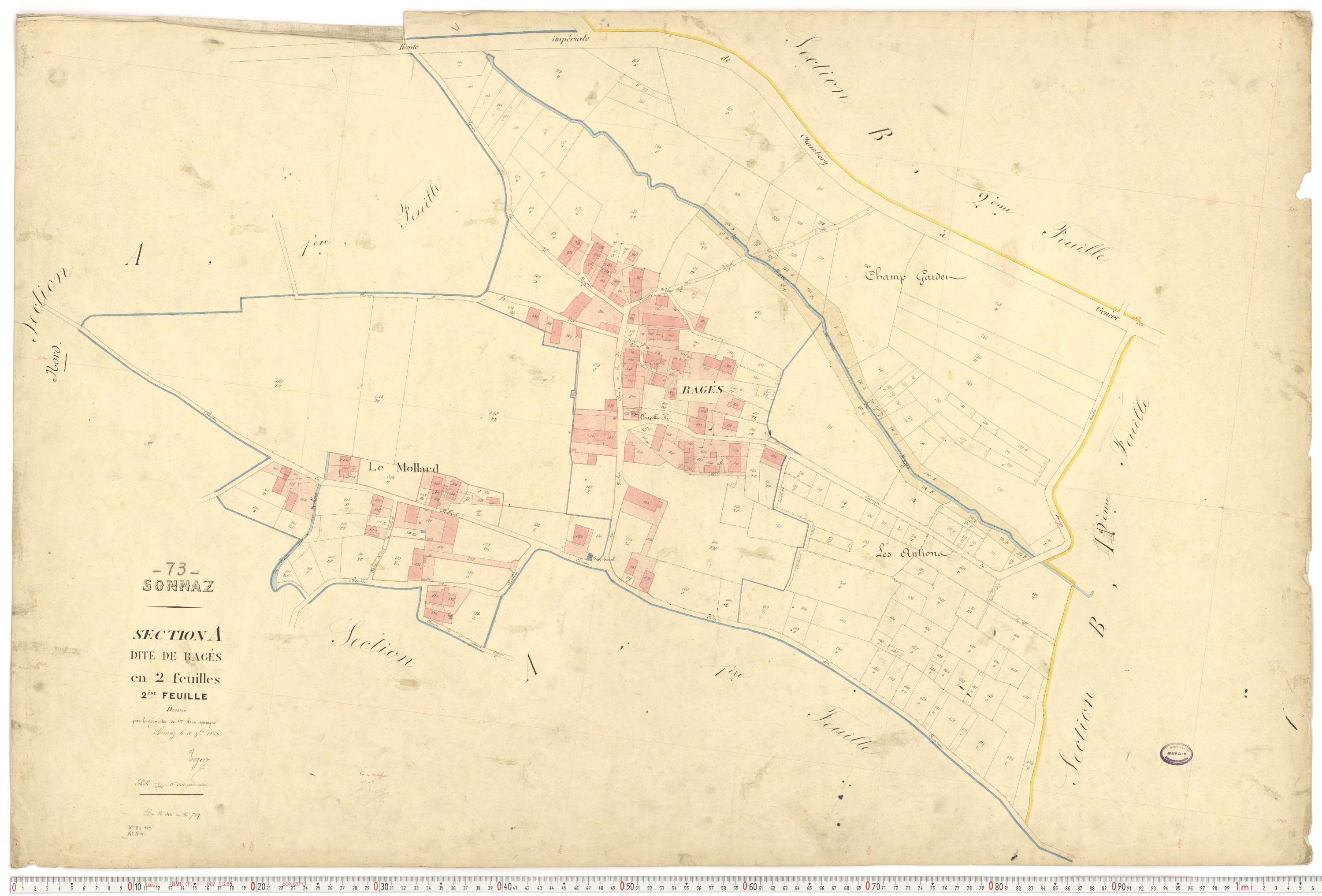 Sonnaz - Plans cadastraux du premier cadastre français.