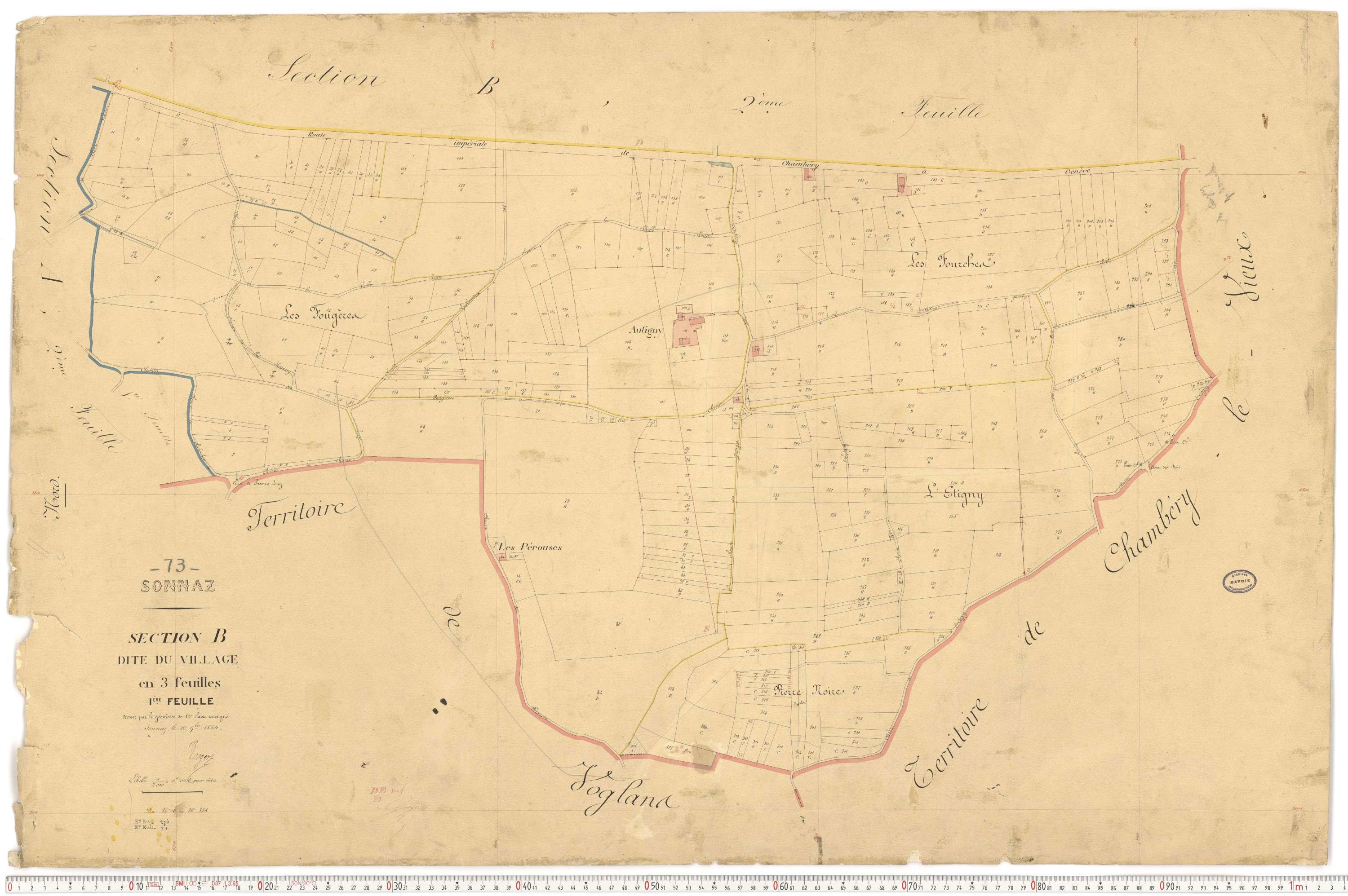 Sonnaz - Plans cadastraux du premier cadastre français.
