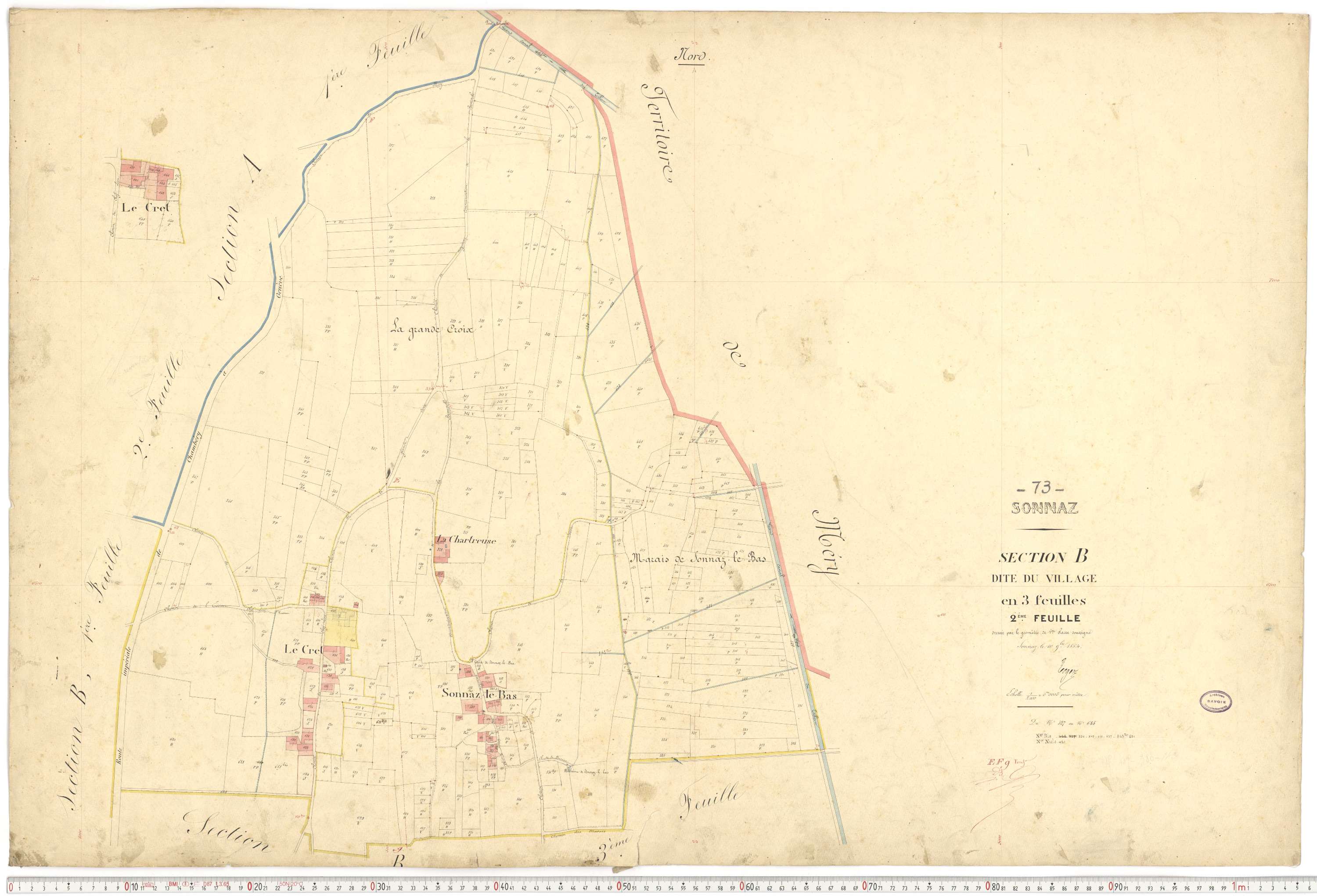 Sonnaz - Plans cadastraux du premier cadastre français.