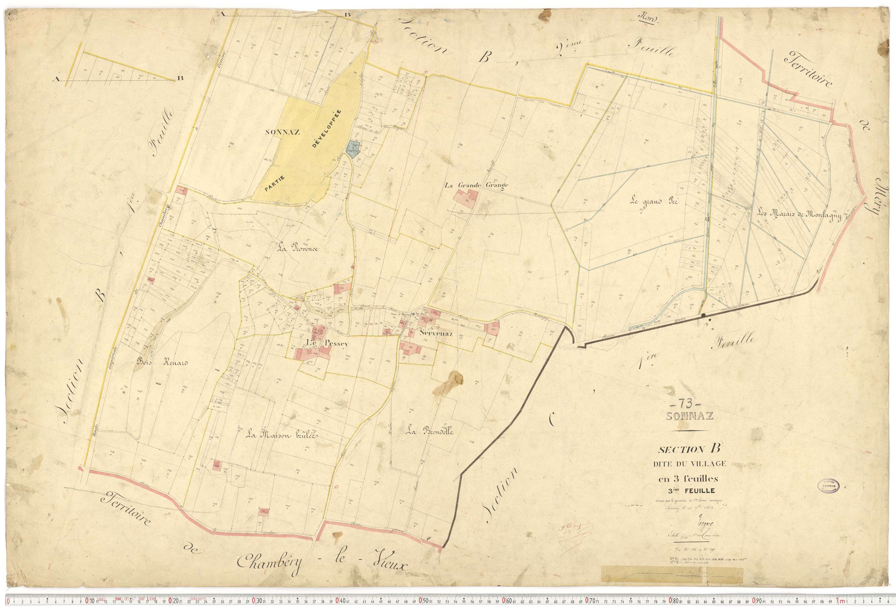 Sonnaz - Plans cadastraux du premier cadastre français.