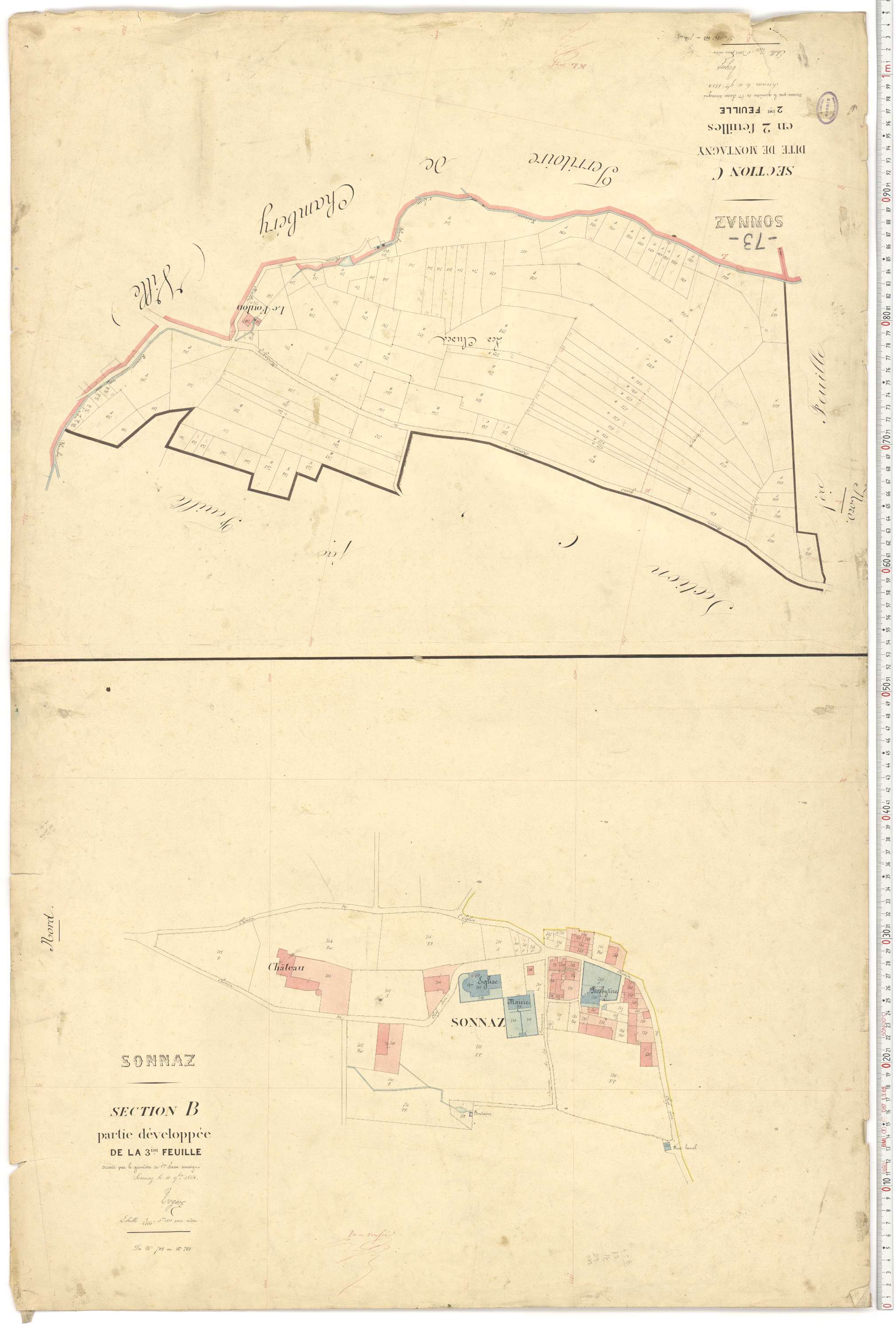 Sonnaz - Plans cadastraux du premier cadastre français.