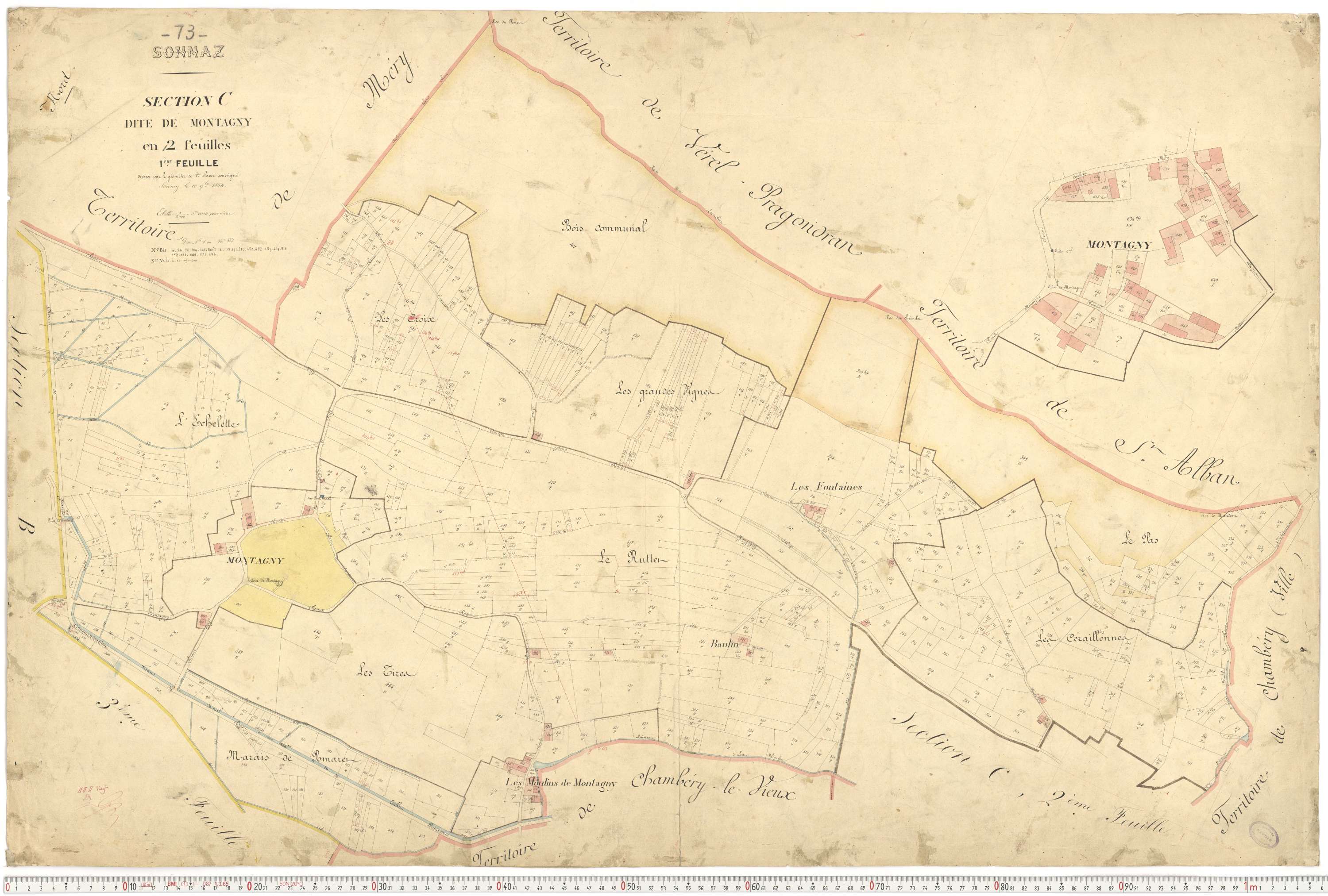 Sonnaz - Plans cadastraux du premier cadastre français.
