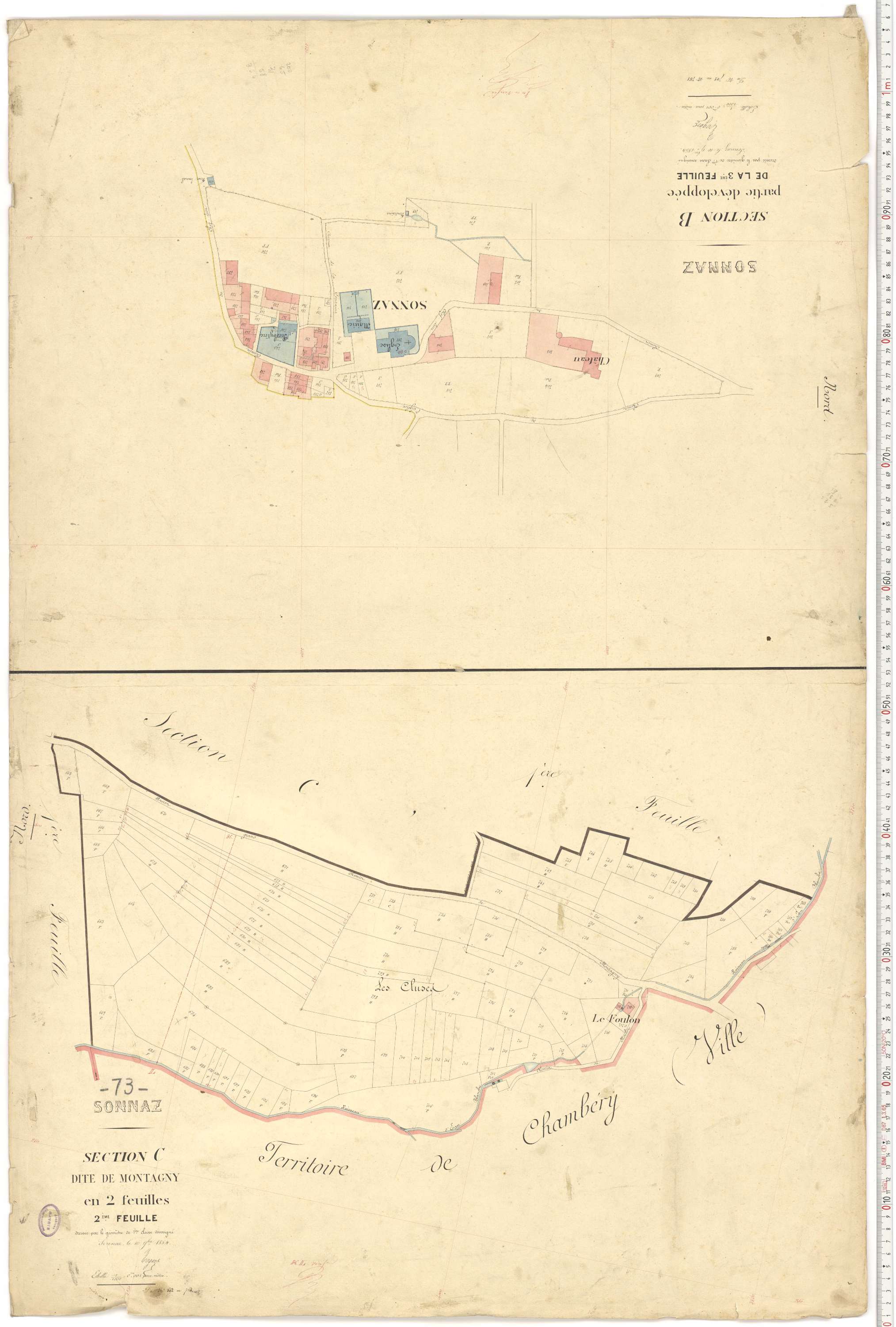 Sonnaz - Plans cadastraux du premier cadastre français.