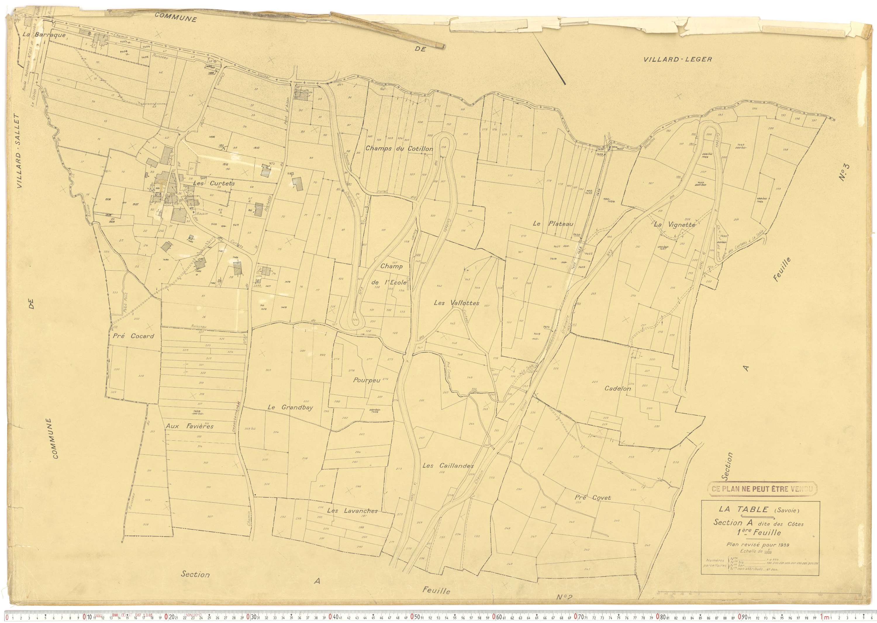 La Table - Plans cadastraux du cadastre rénové.