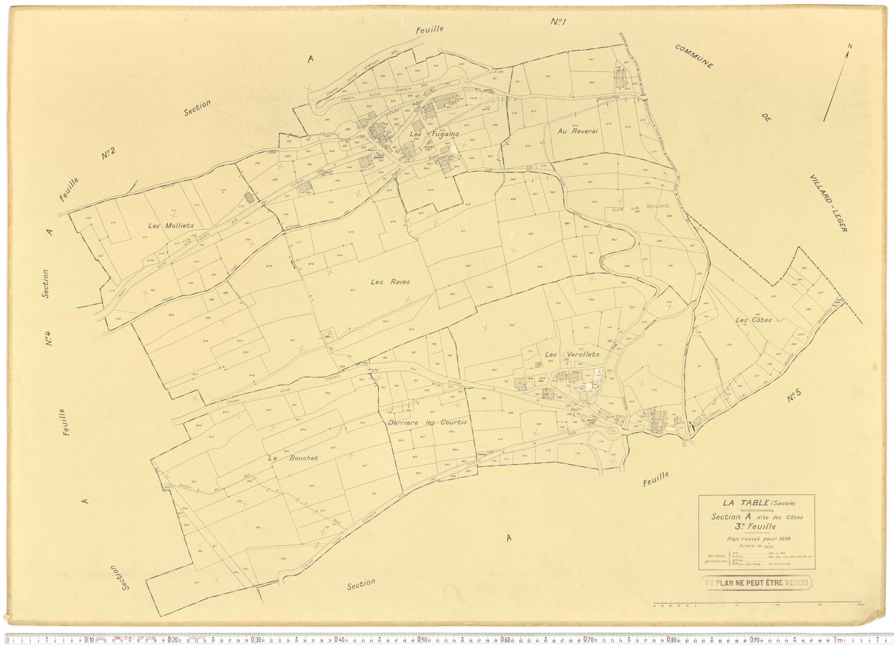 La Table - Plans cadastraux du cadastre rénové.