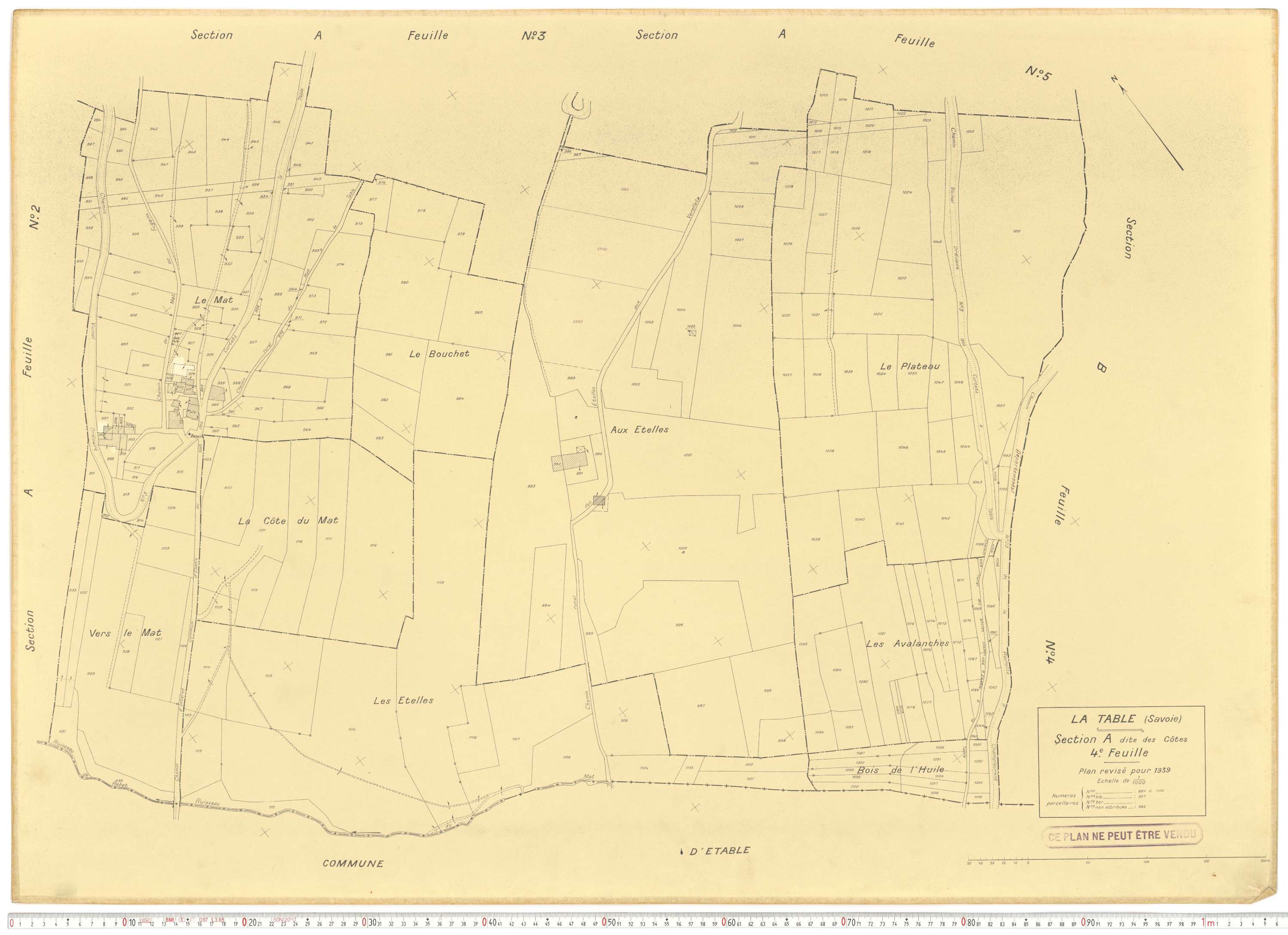La Table - Plans cadastraux du cadastre rénové.