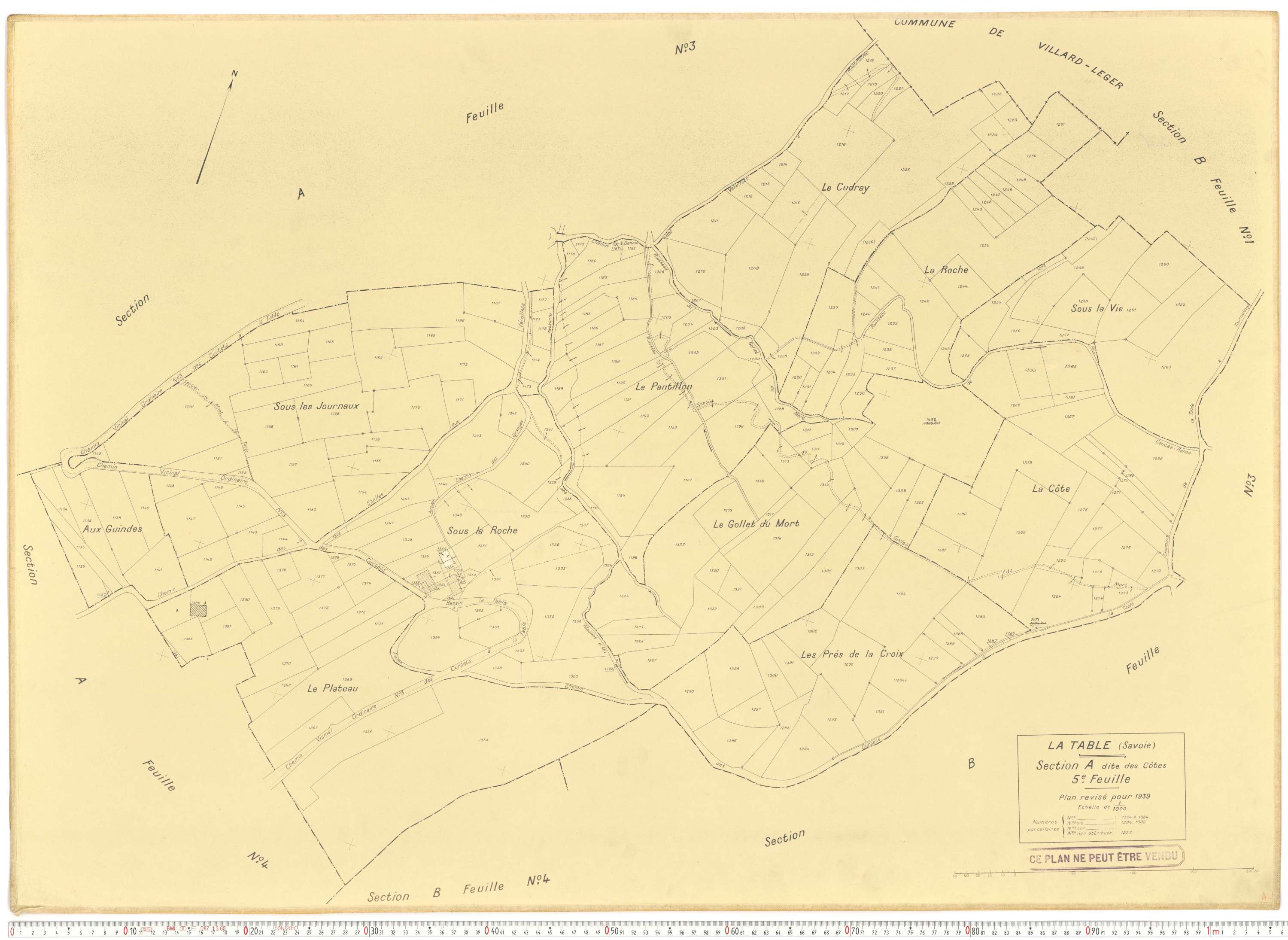 La Table - Plans cadastraux du cadastre rénové.