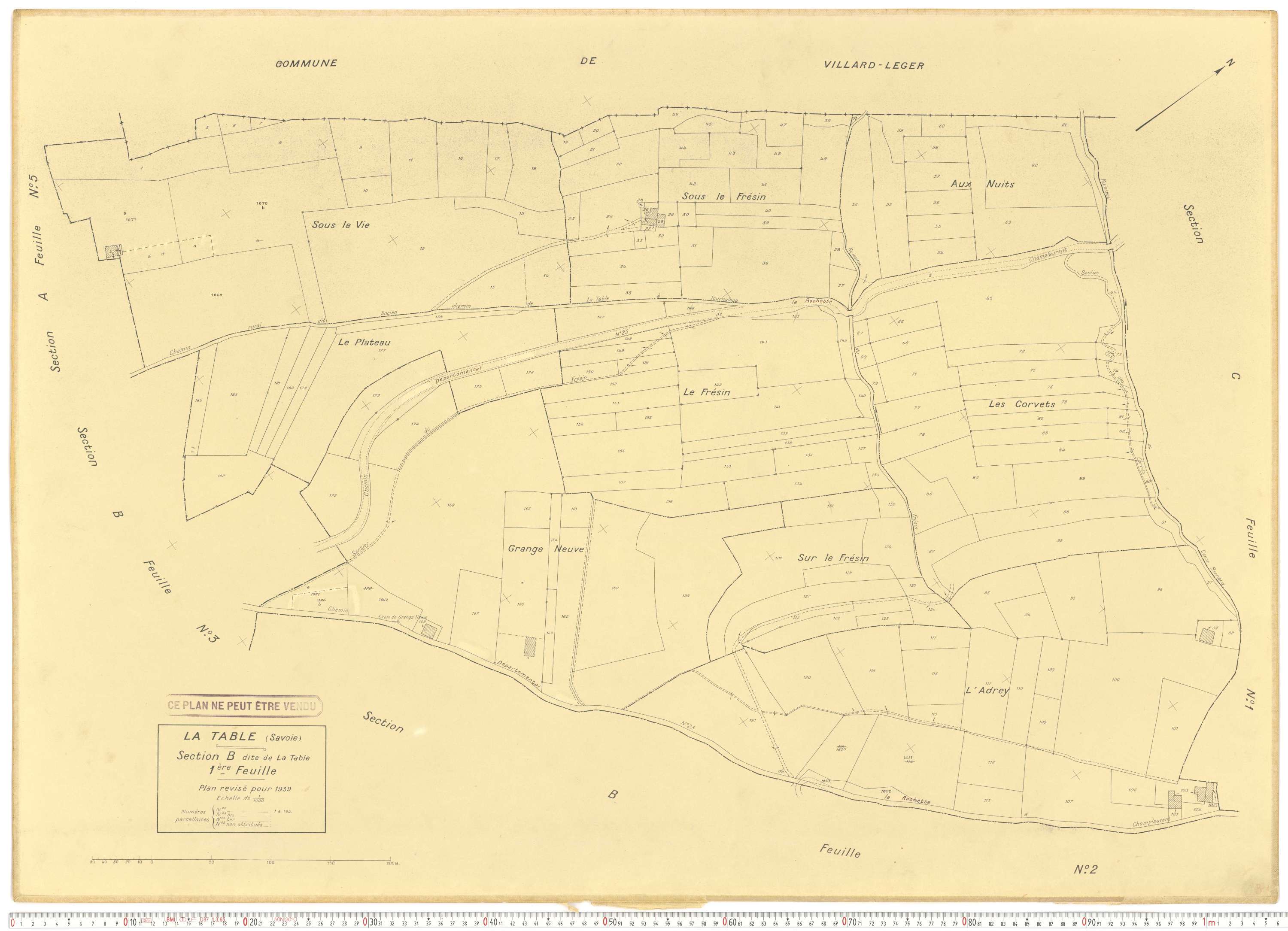 La Table - Plans cadastraux du cadastre rénové.