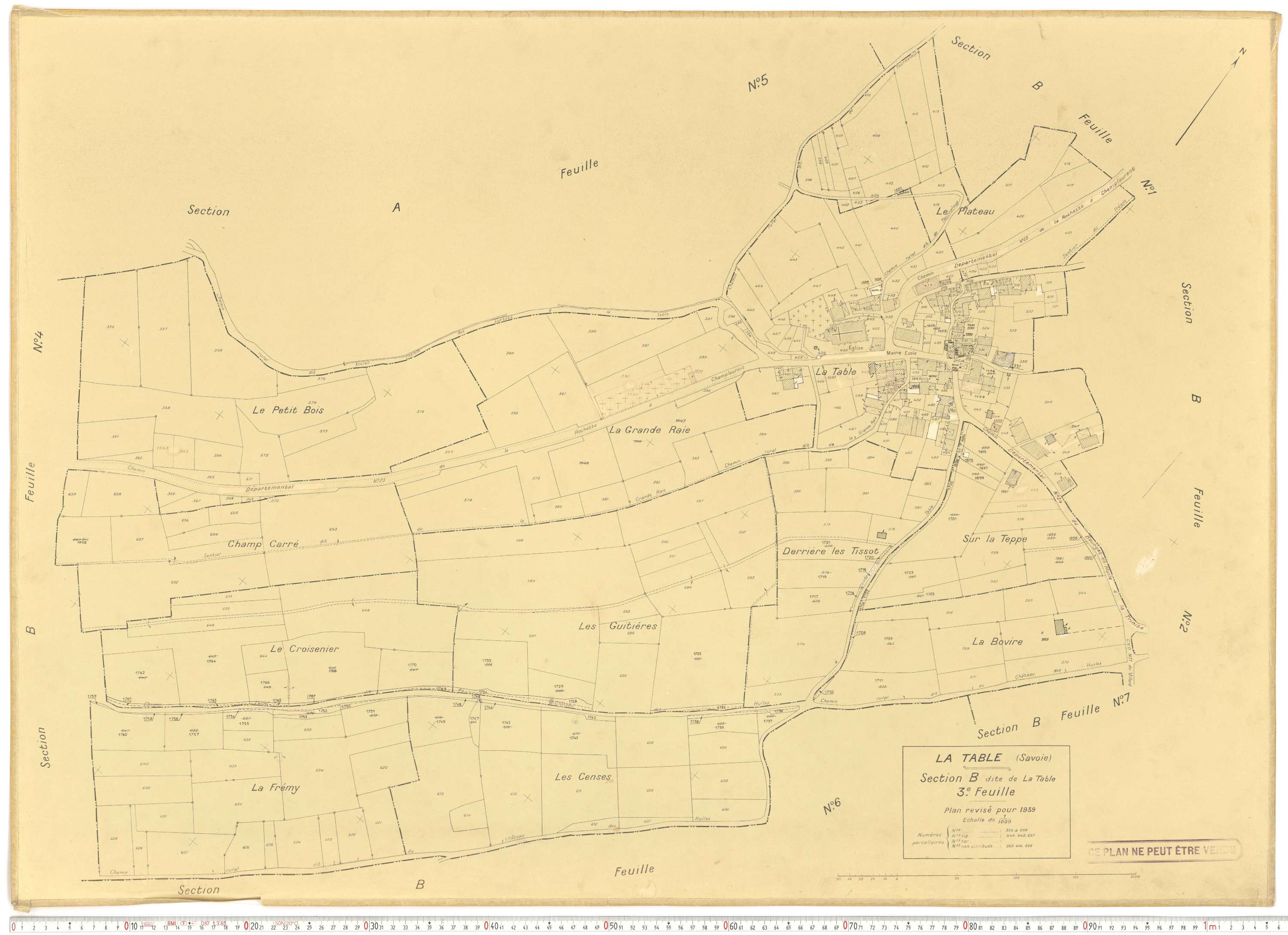 La Table - Plans cadastraux du cadastre rénové.