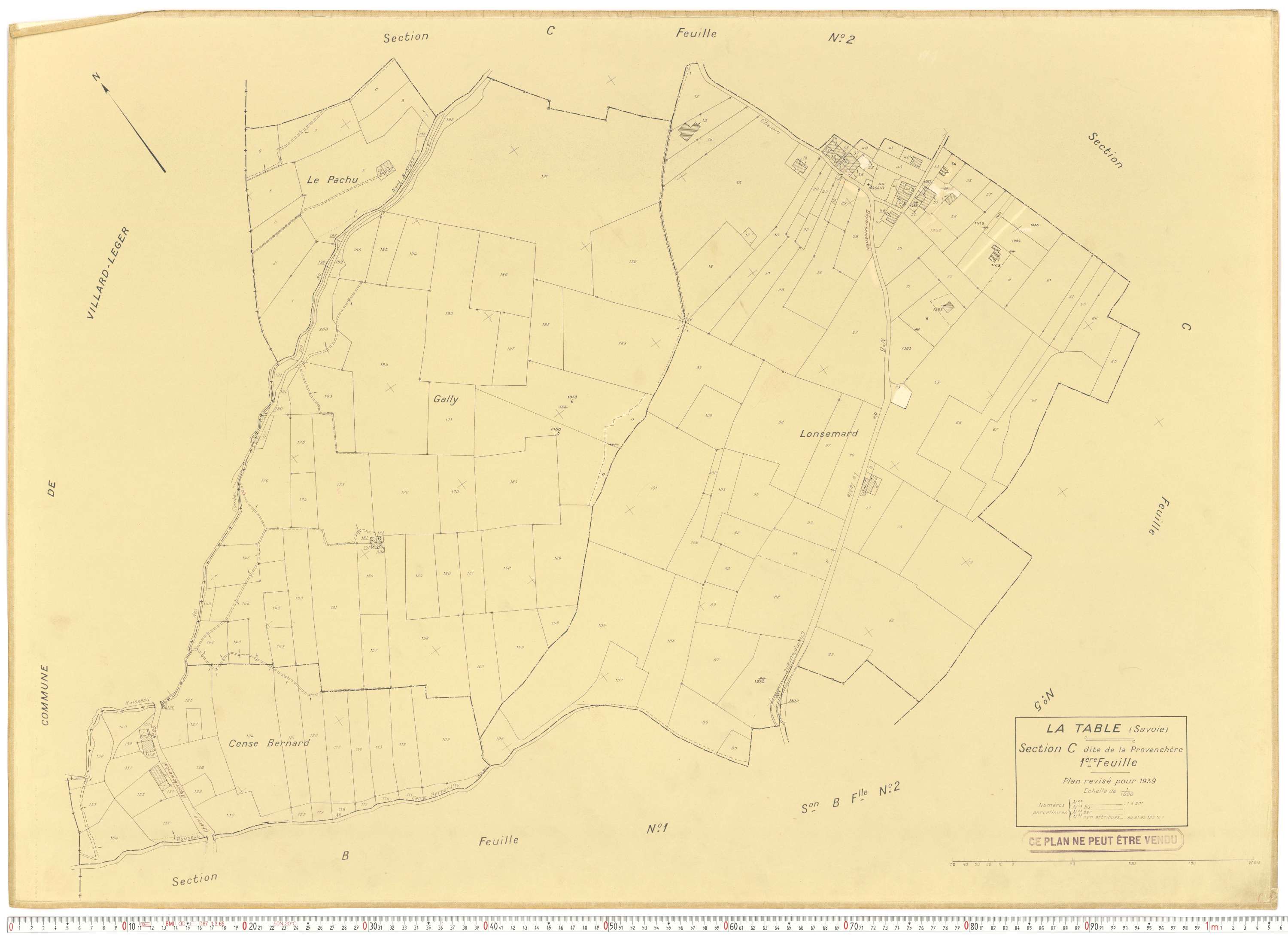La Table - Plans cadastraux du cadastre rénové.