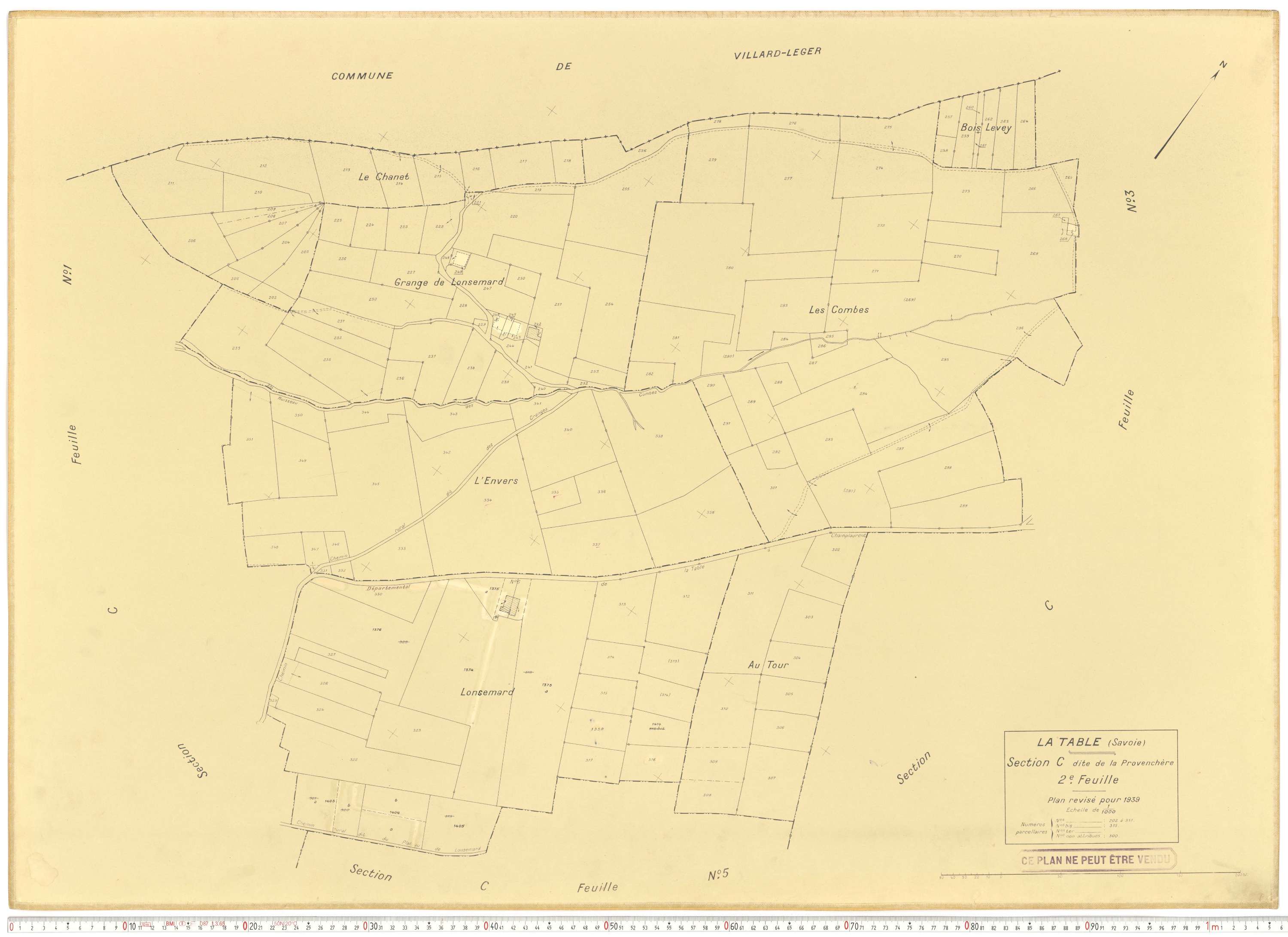 La Table - Plans cadastraux du cadastre rénové.