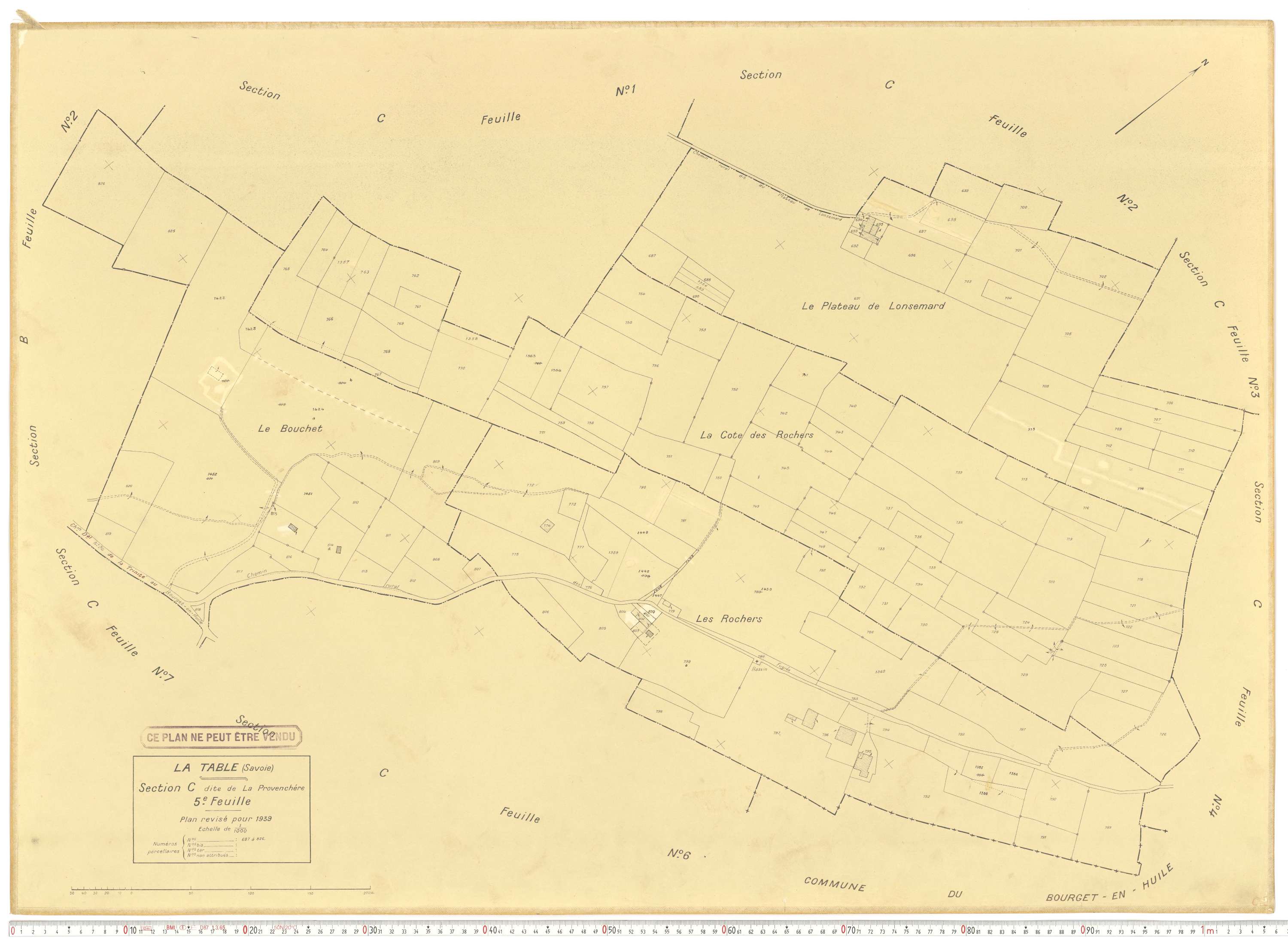La Table - Plans cadastraux du cadastre rénové.