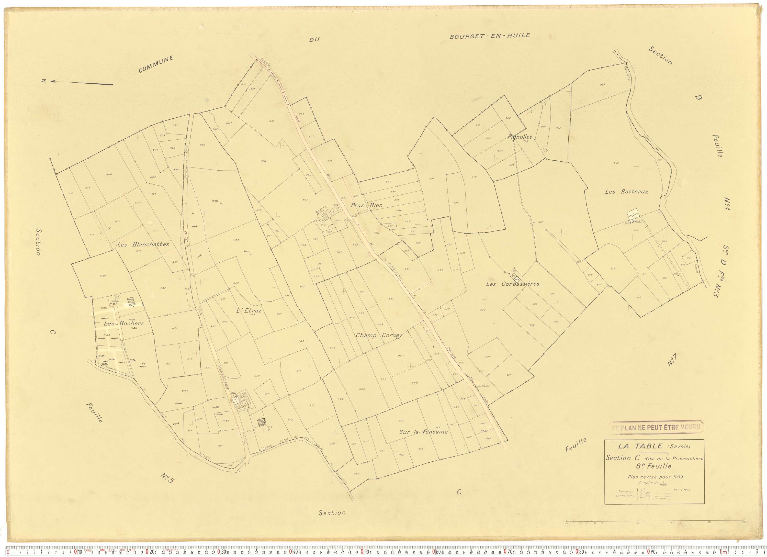 La Table - Plans cadastraux du cadastre rénové.