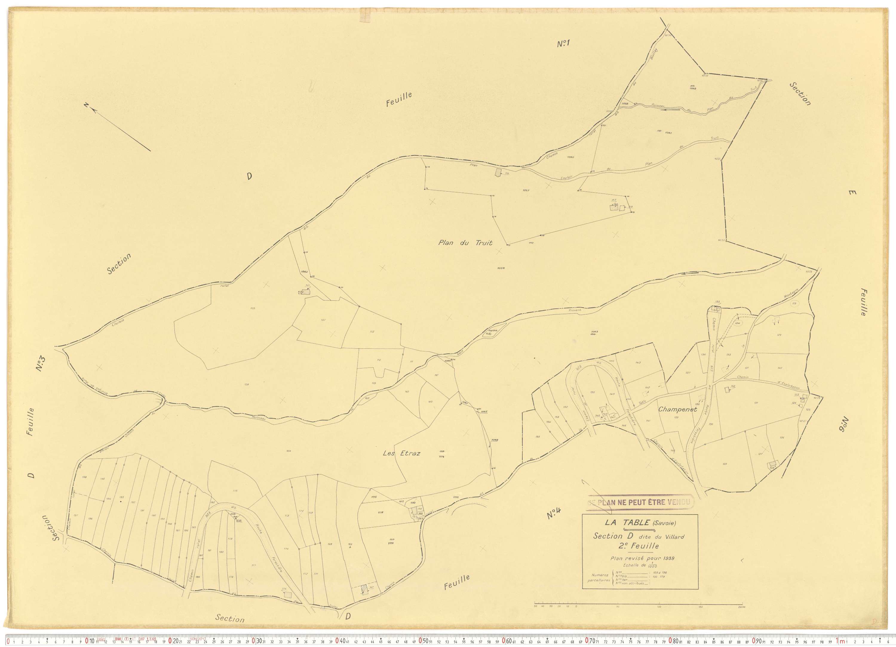La Table - Plans cadastraux du cadastre rénové.