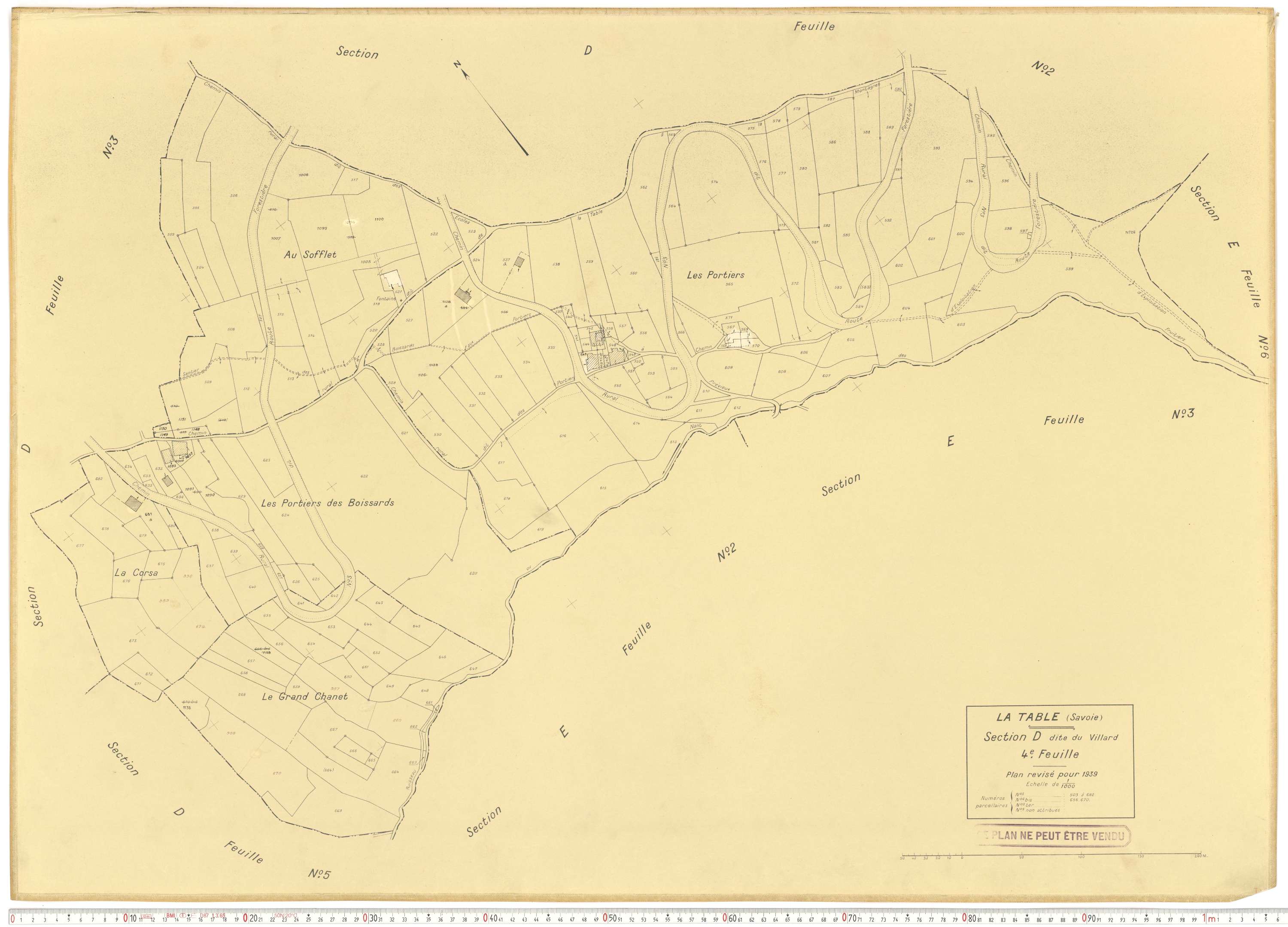 La Table - Plans cadastraux du cadastre rénové.