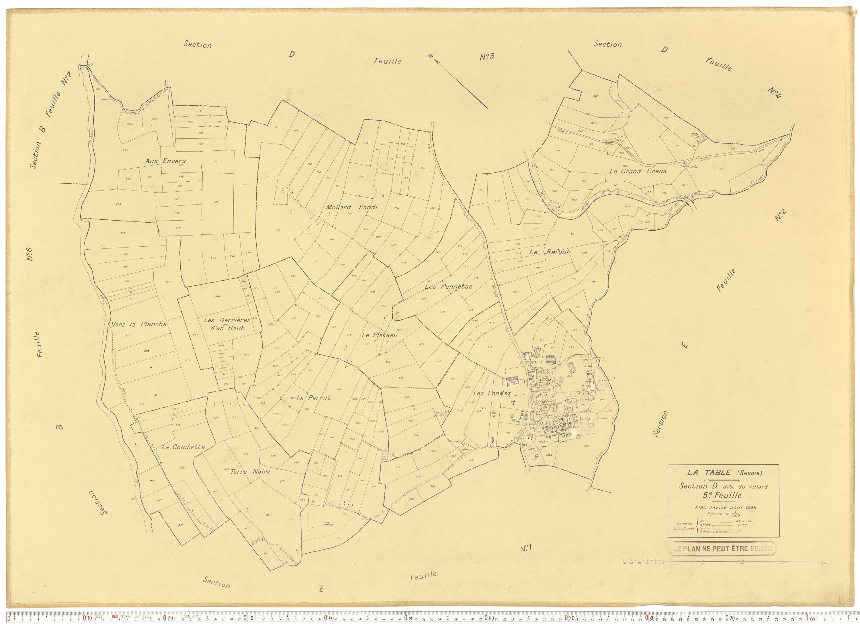 La Table - Plans cadastraux du cadastre rénové.